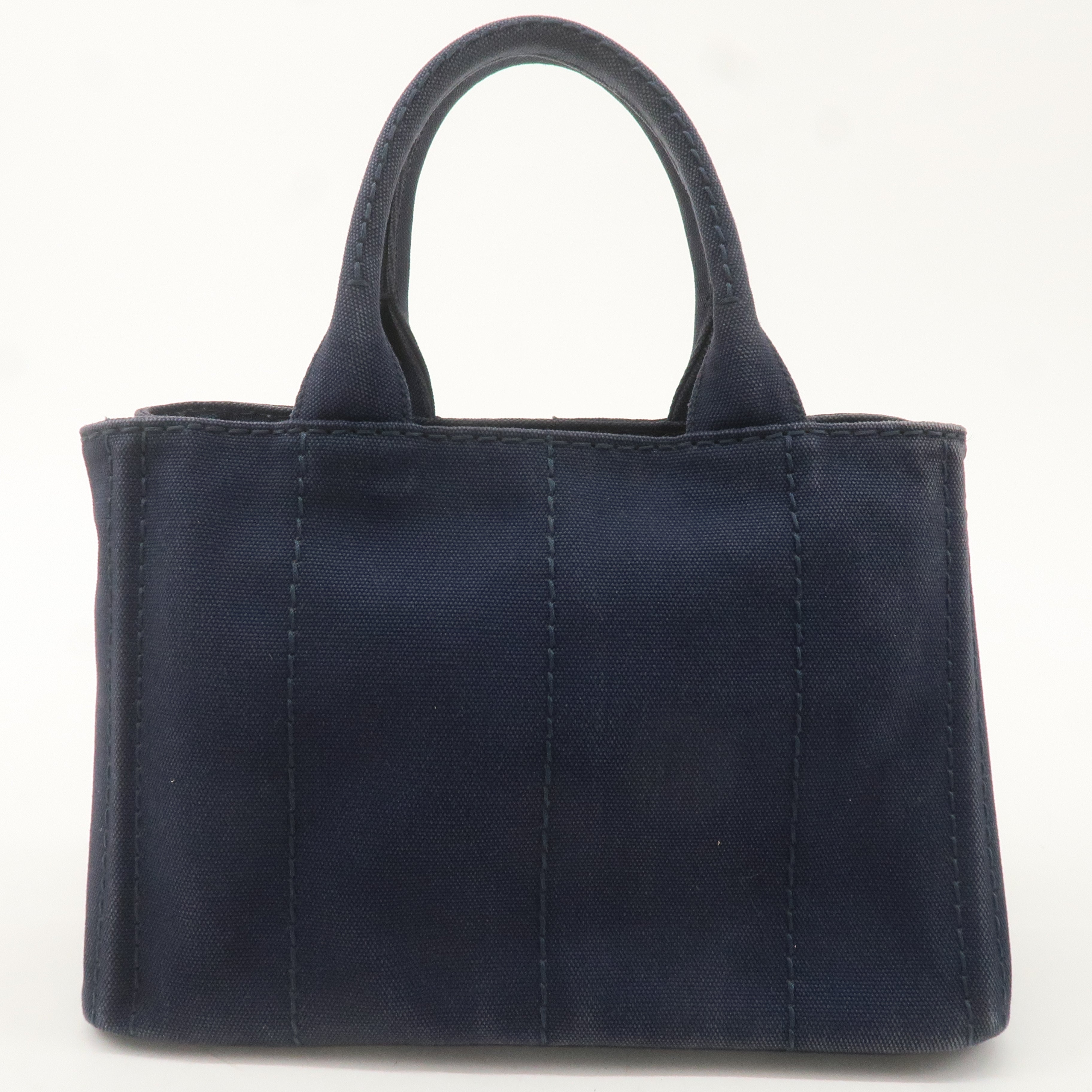 PRADA Canapa Mini Canvas 2Way Bag Hand Bag Navy 1BG439