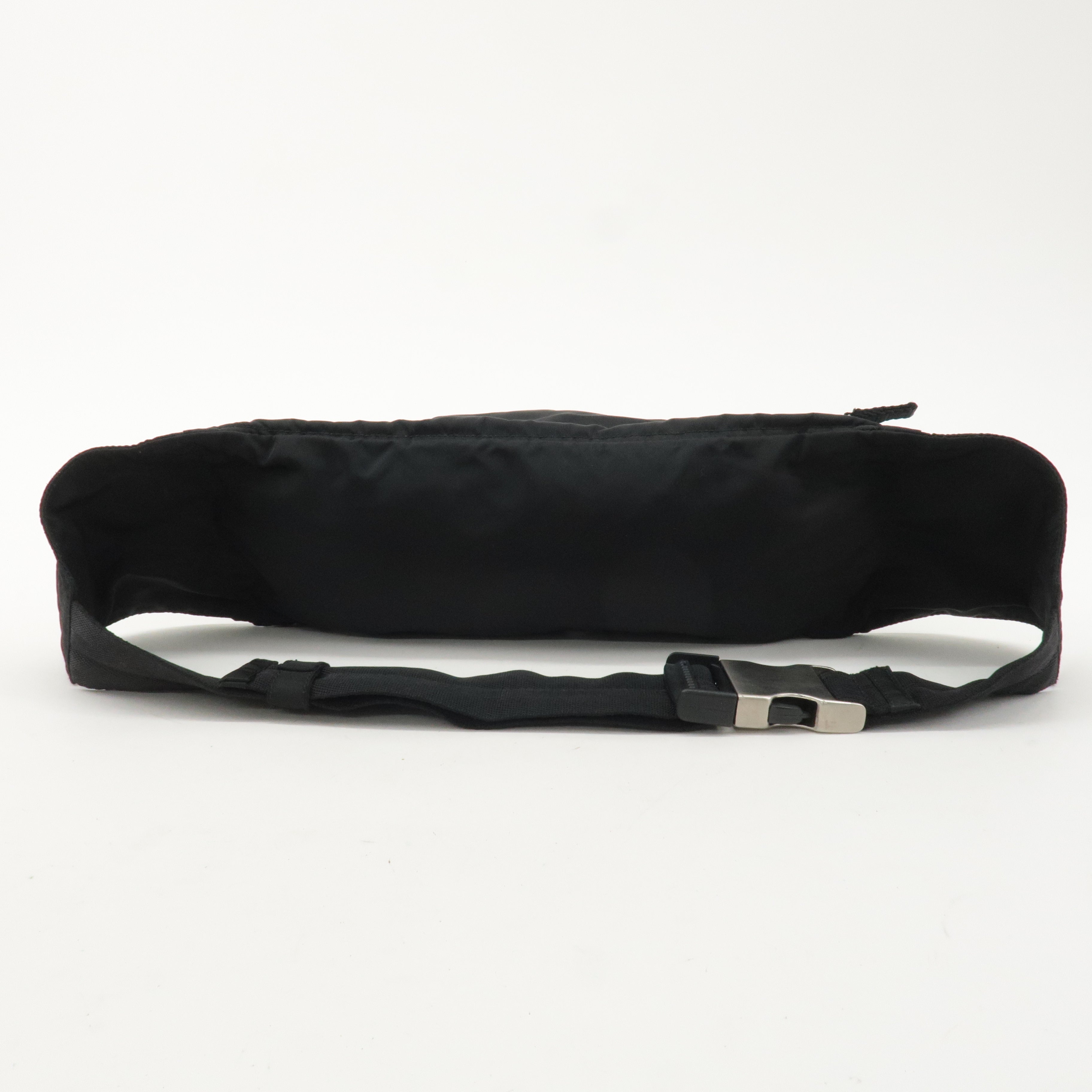 PRADA Logo Nylon Waist Bag Waist Pouch Black 2VL034