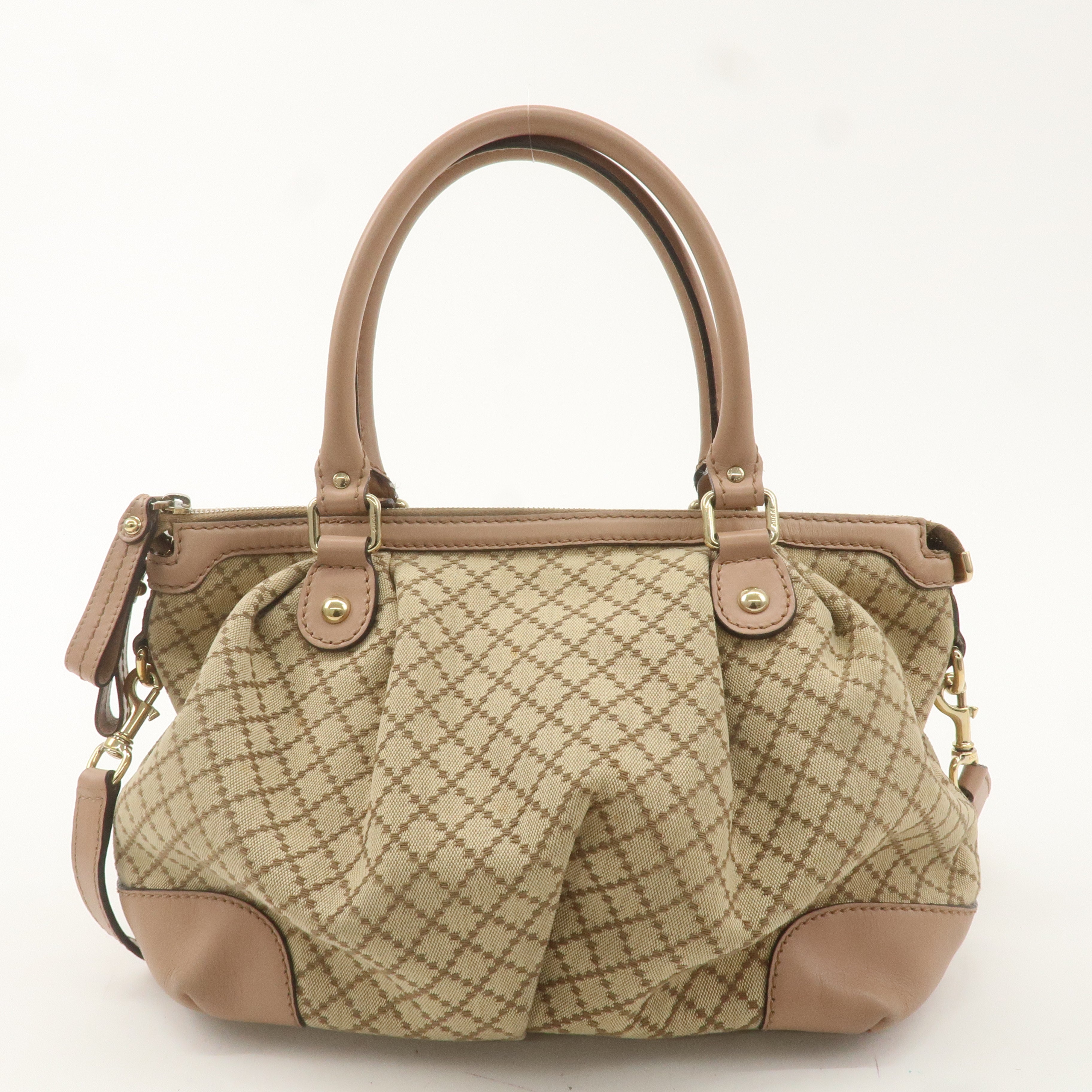 GUCCI Diamante Sukey Canvas Leather 2Way Shoulder Bag 247902