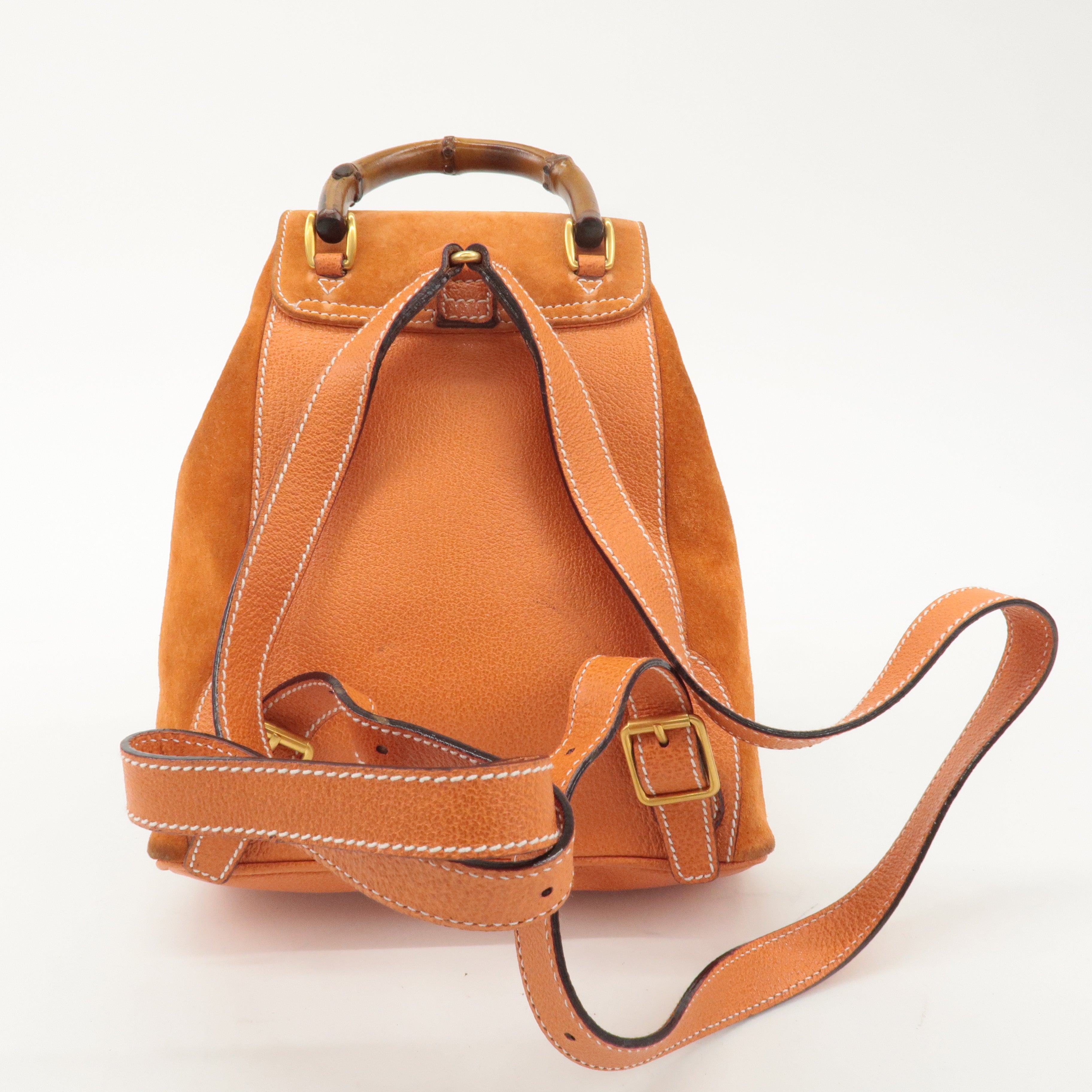 GUCCI Bamboo Suede Back Pack Orange 003･2058･0030