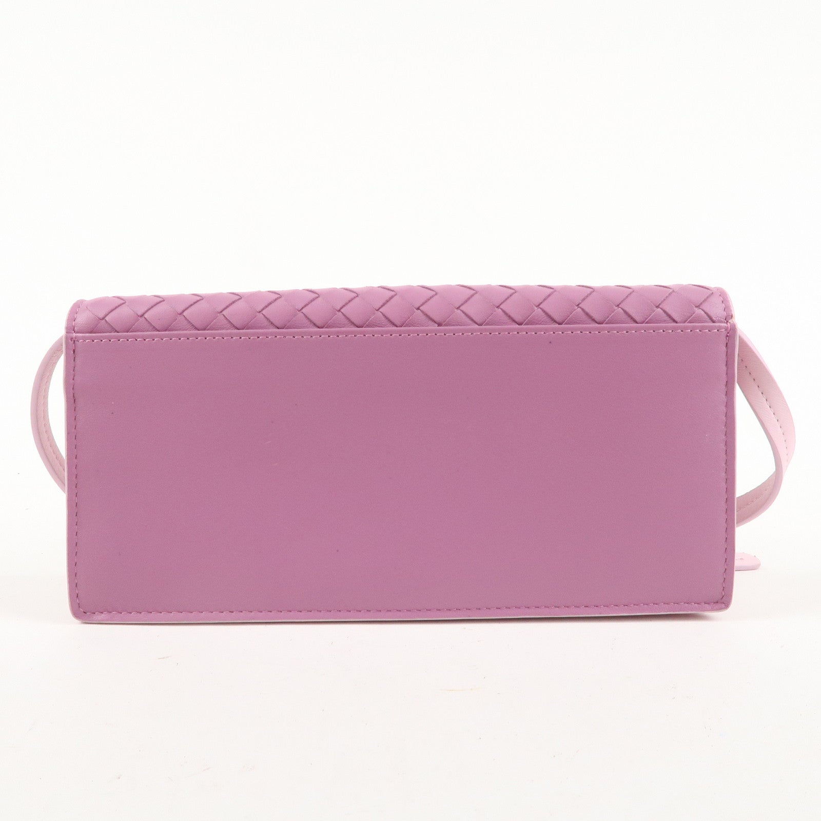 BOTTEGA VENETA Intrecciato Leather Shoulder Wallet Pink