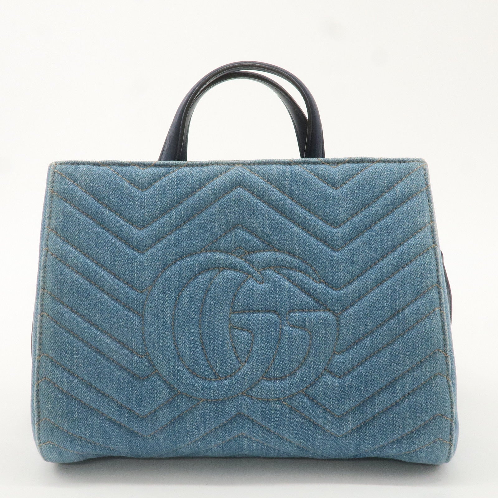 GUCCI GG Marmont Denim Leather Japan Limited 2WAY Hand Bag 448054