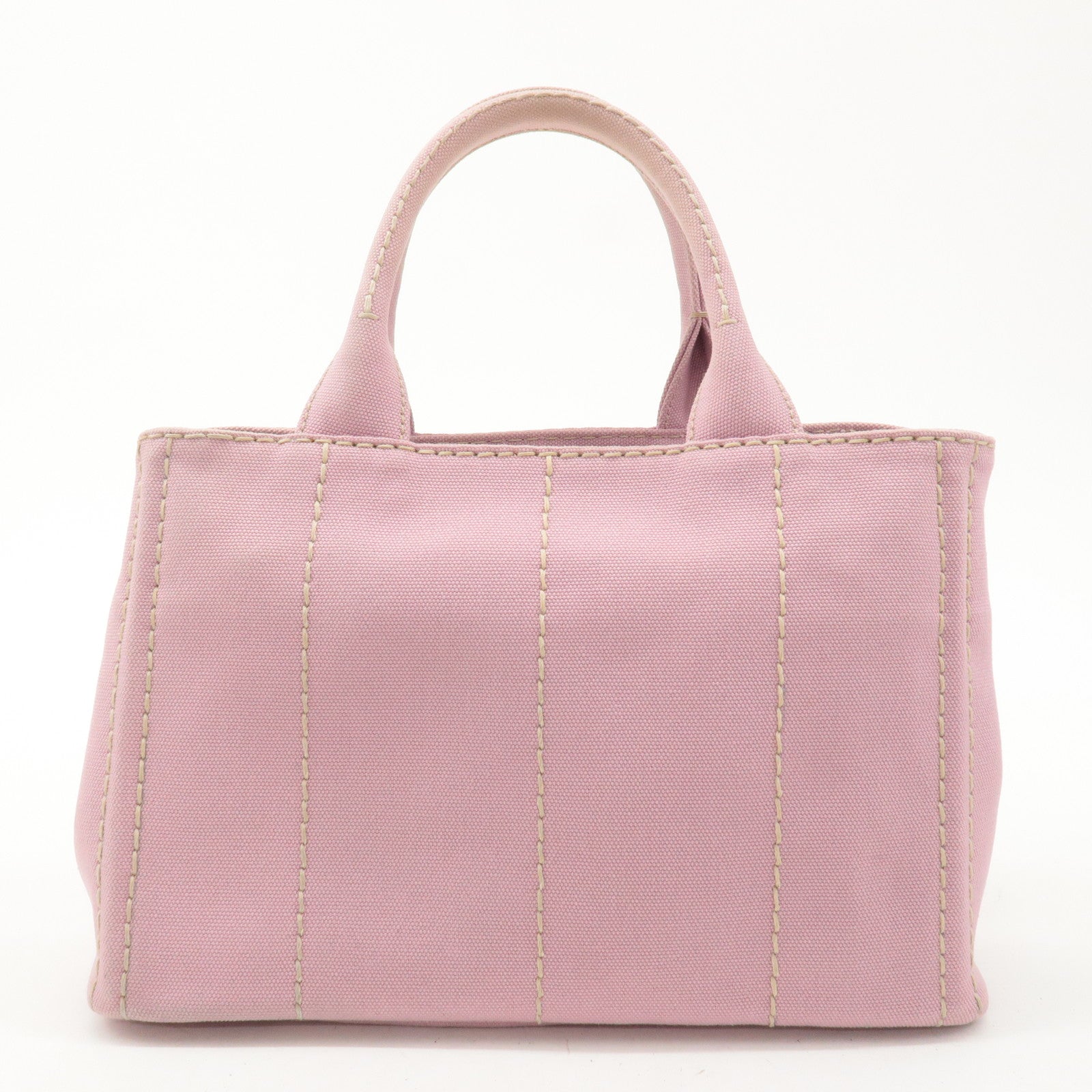 PRADA Logo Canapa Mini Canvas 2Way Bag Tote Bag Pink 1BG439