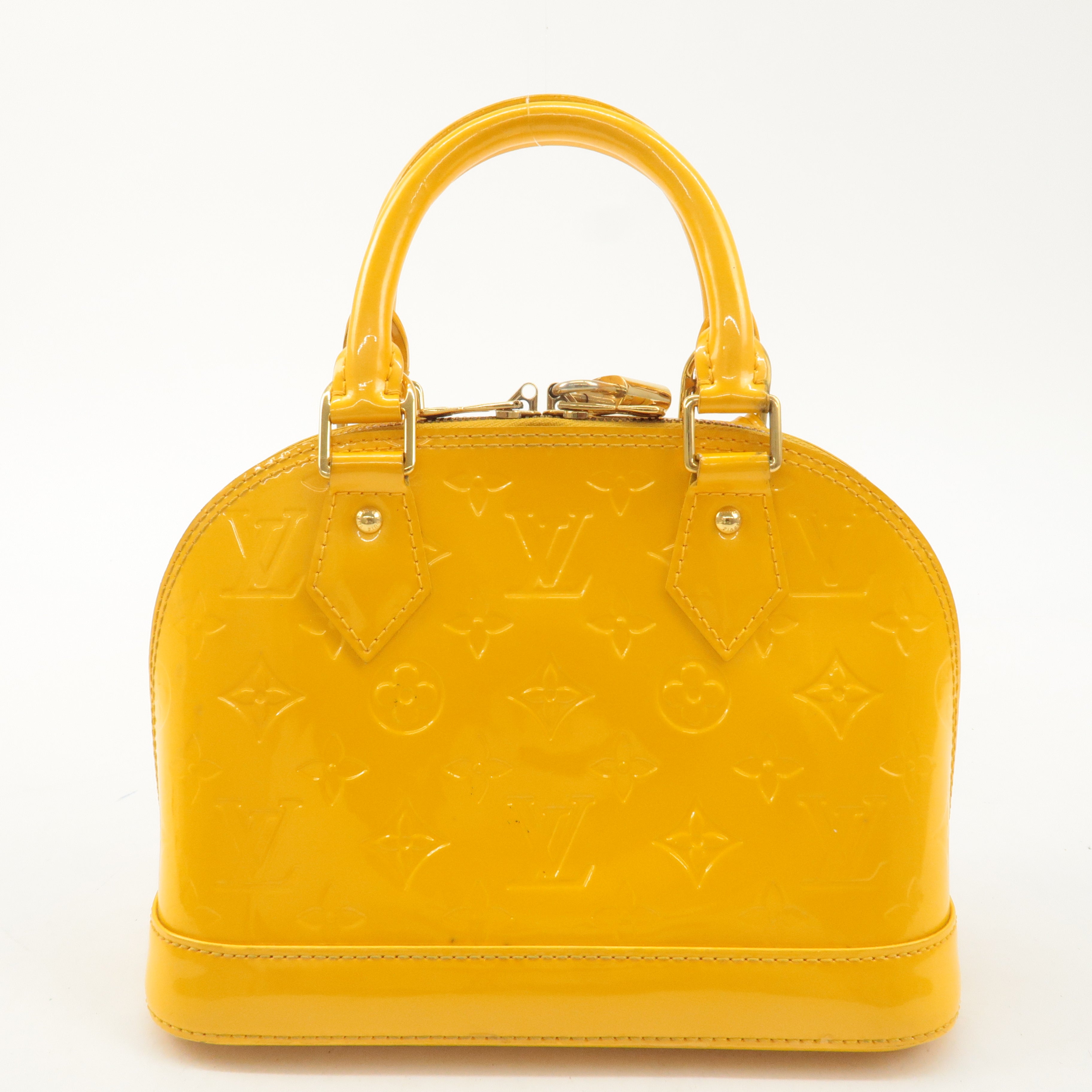 Louis Vuitton Monogram Vernis Alma BB 2Way Bag Yellow M91697