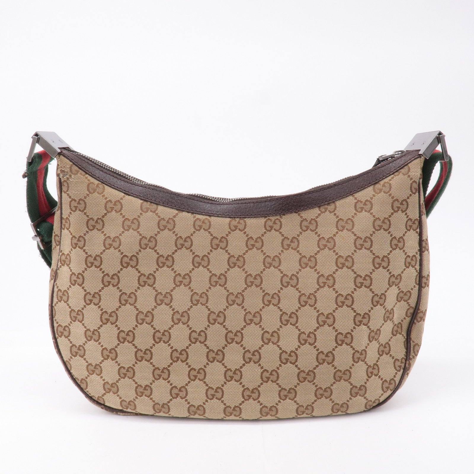 GUCCI Sherry GG Canvas Leather Shoulder Bag Beige Brown 122790