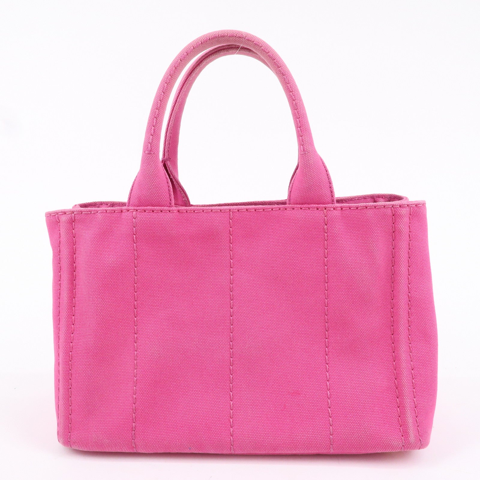 PRADA Logo Canapa Mini Canvas 2Way Bag Tote Bag Pink 1BG439