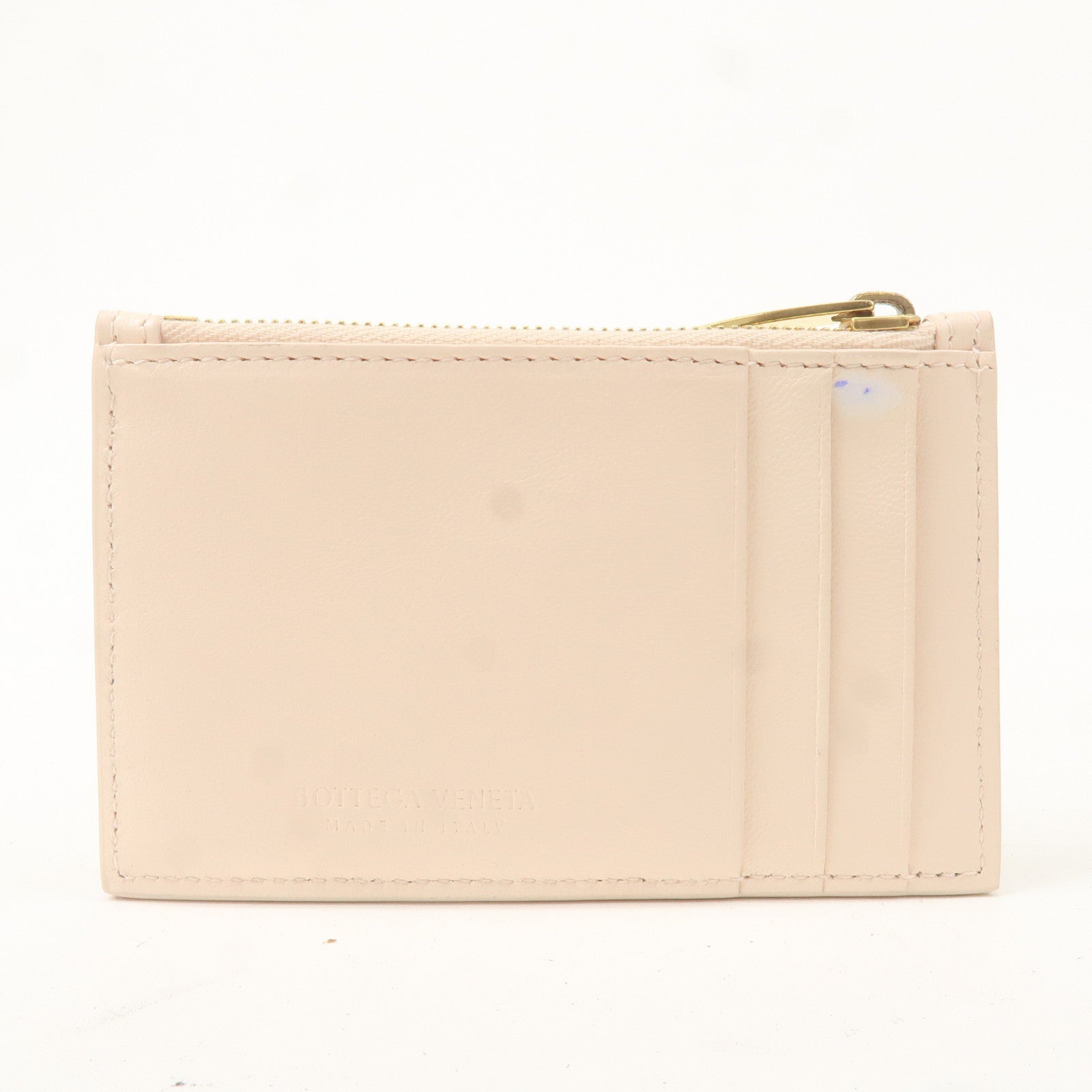 BOTTEGA VENETA Maxi Intrecciato Leather Coin Case Beige 681010