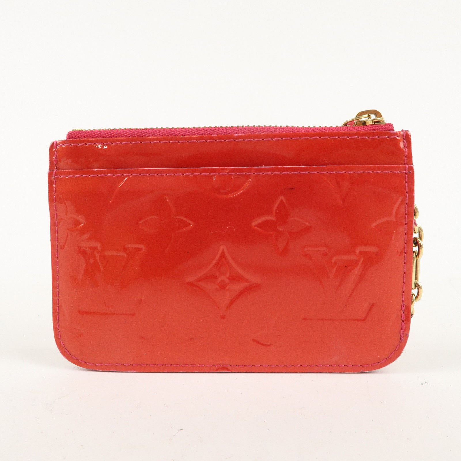 Louis Vuitton Vernis Pochette Cles NM Coin Case Rose Pop M93637