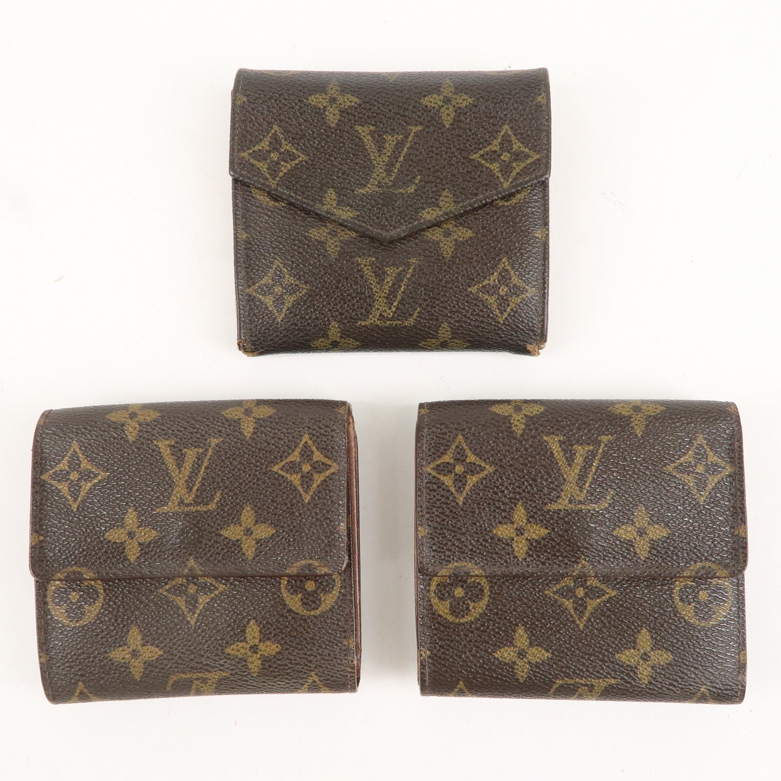 Louis Vuitton Monogram Set of 3 Bi-fold Wallet M61660 M61652