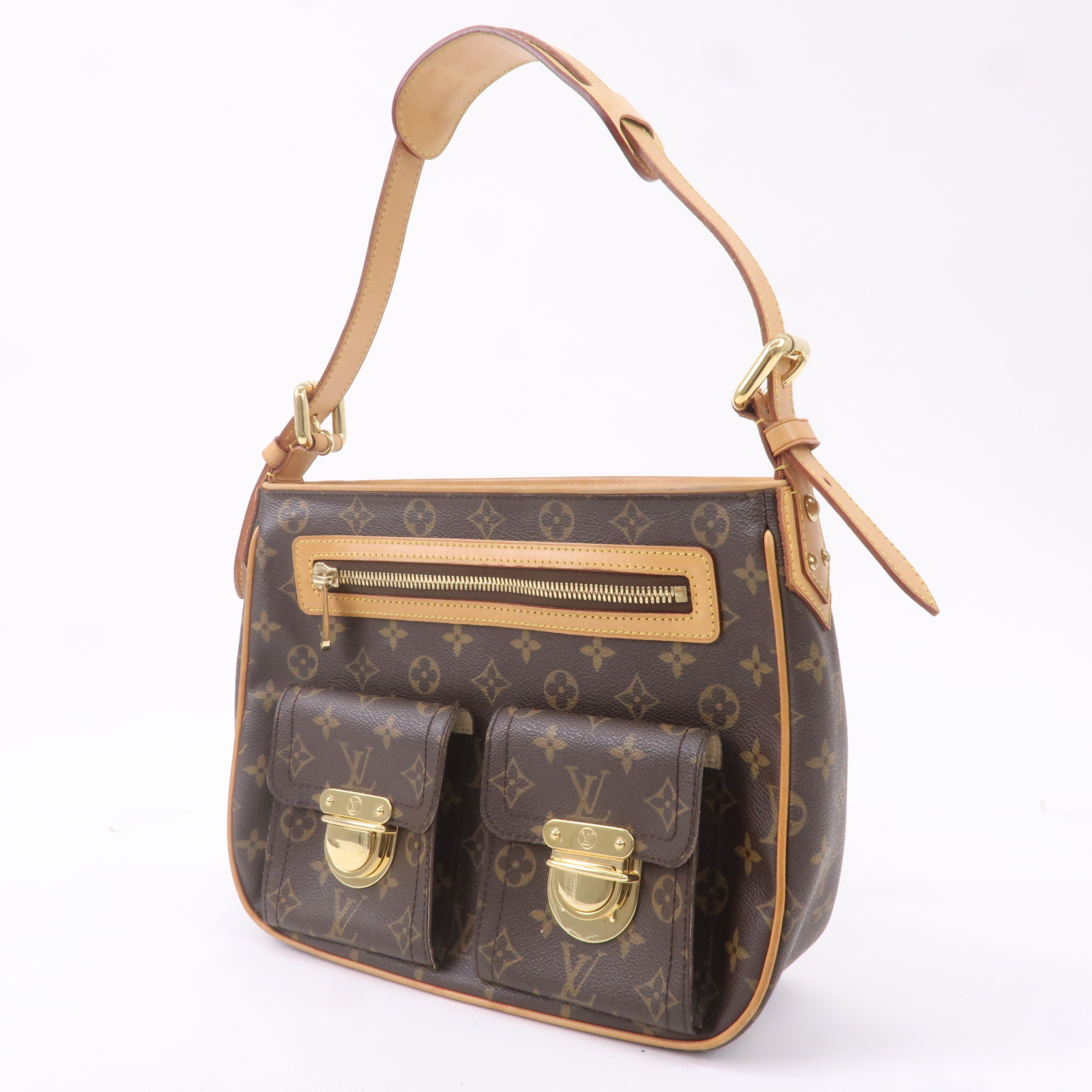 Louis Vuitton Monogram Hudson GM Shoulder Bag Brown M40045