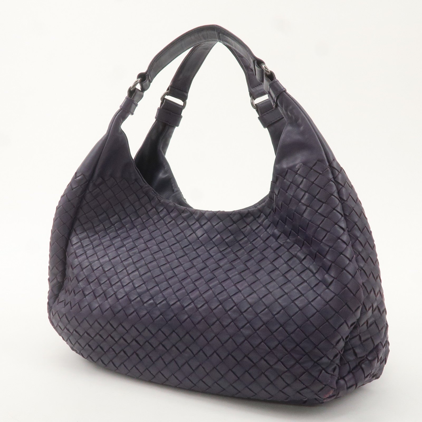 BOTTEGA VENETA Intrecciato Leather Shoulder Bag Purple 125787