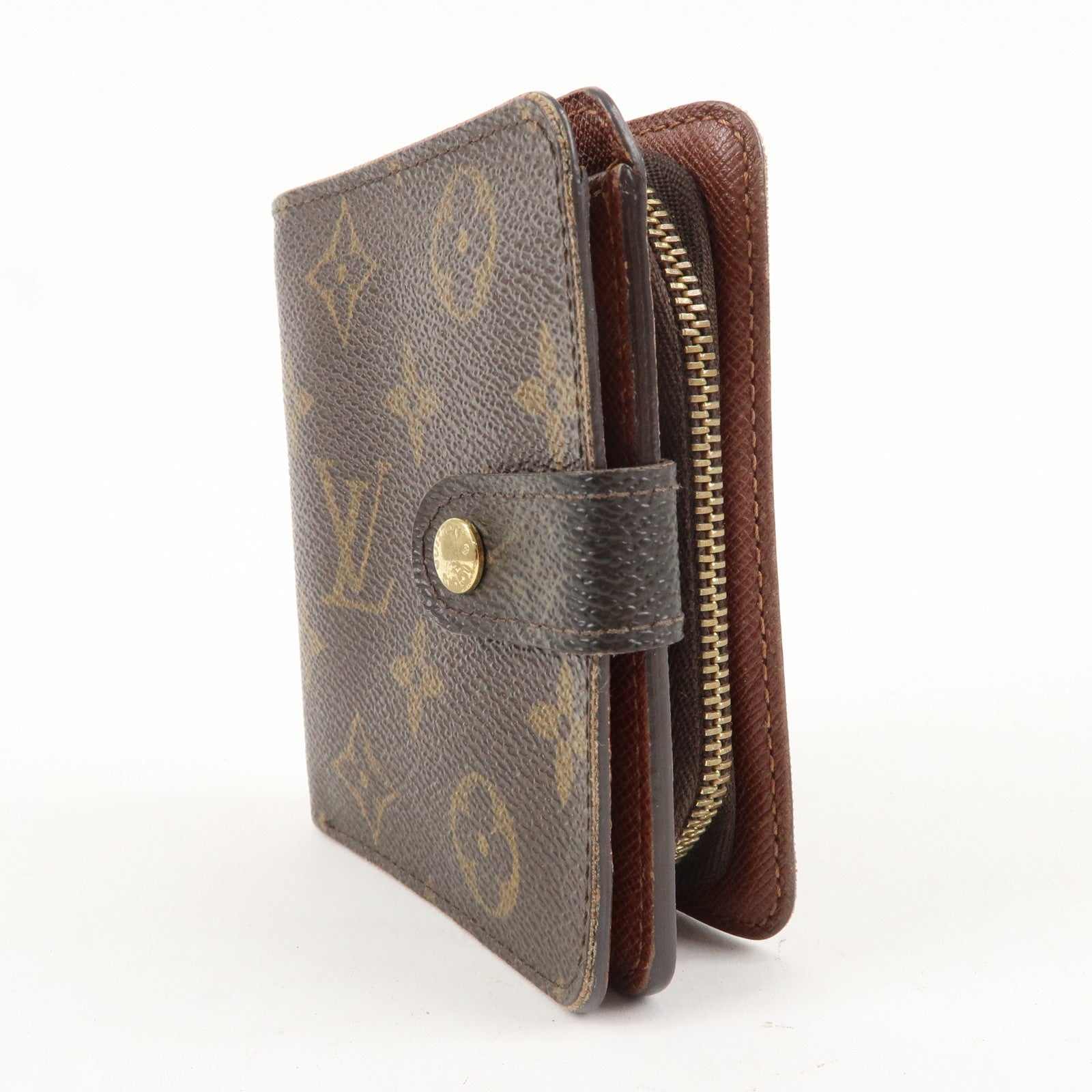 Louis Vuitton Monogram Compact Zip Small Wallet Brown M61667