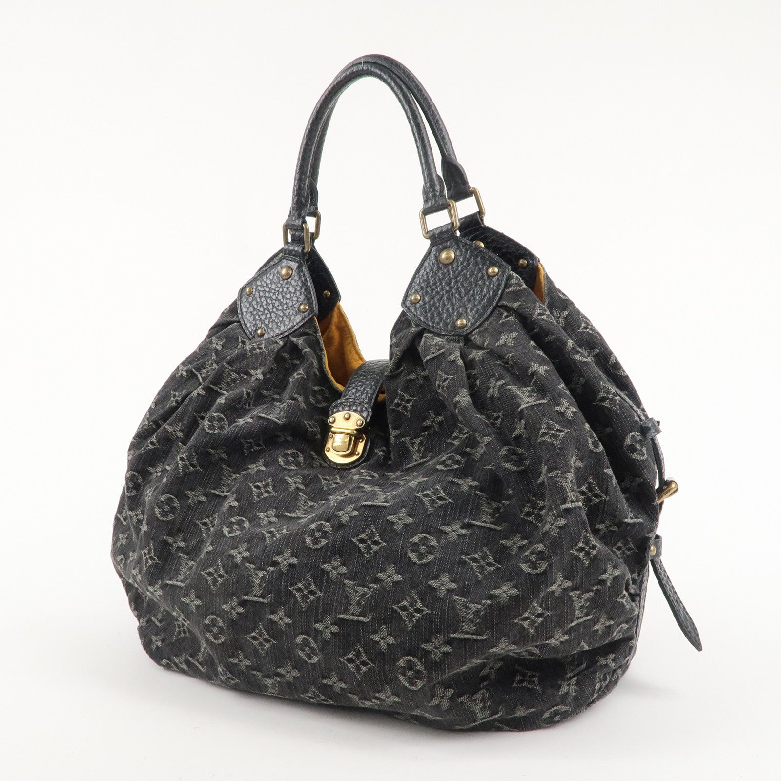 Louis Vuitton Monogram Denim XL Shoulder Bag Black M95510