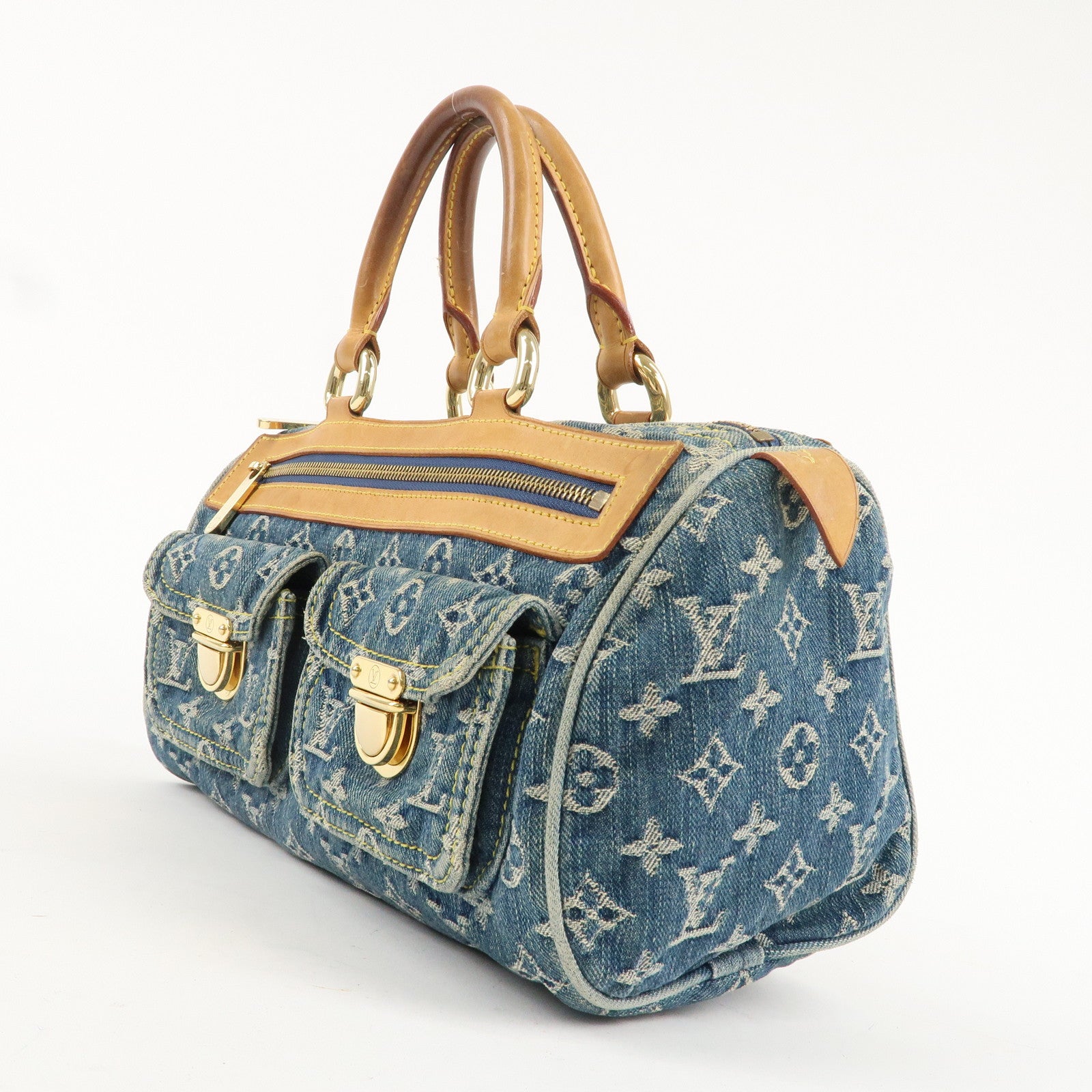 Louis Vuitton Monogram Denim Neo Speedy Boston Bag Blue M95019