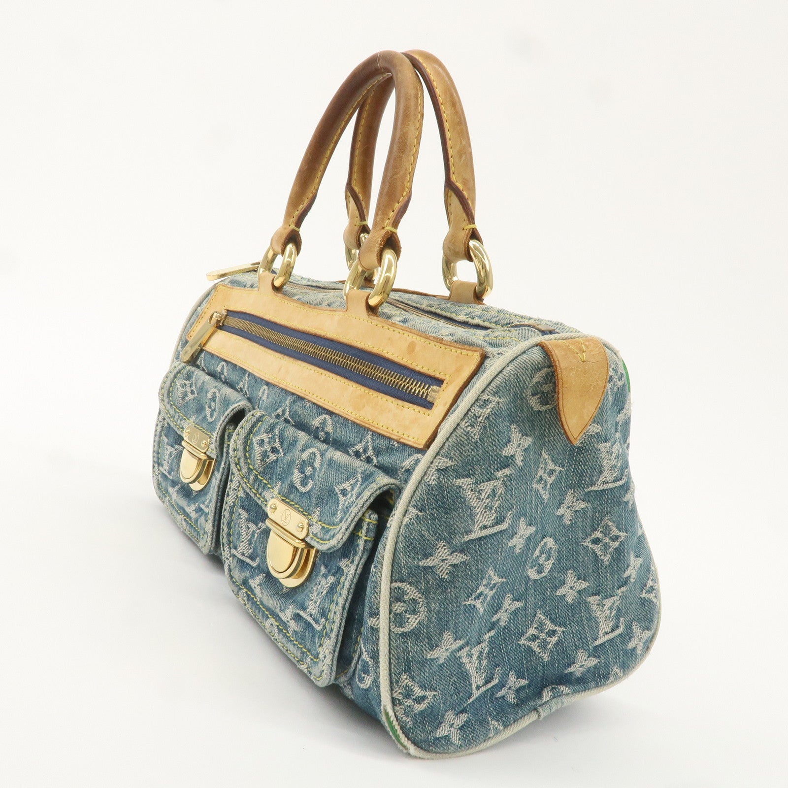 Louis Vuitton Monogram Denim Neo Speedy Boston Bag Blue M95019