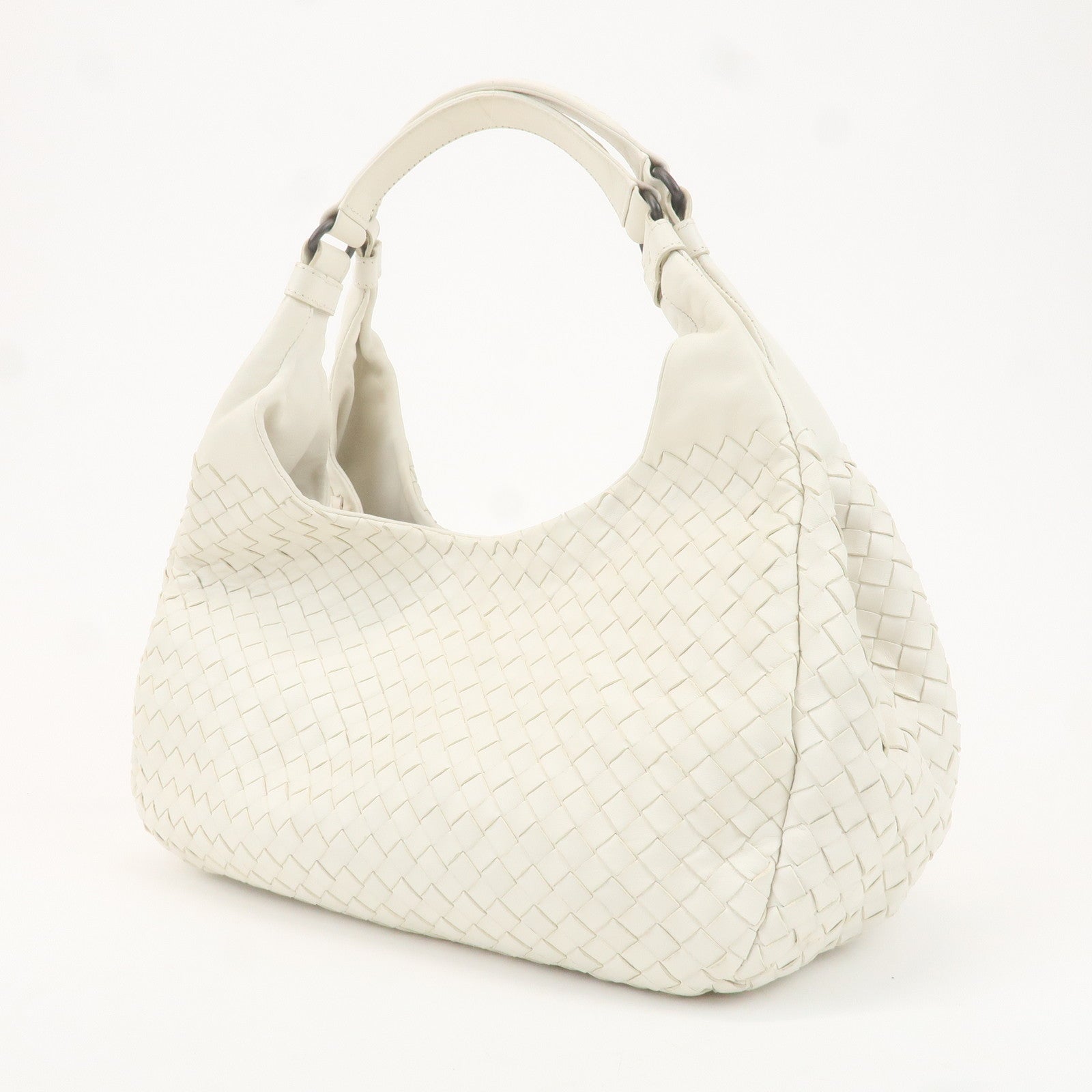 BOTTEGA VENETA Intrecciato Leather Shoulder Bag White 125787