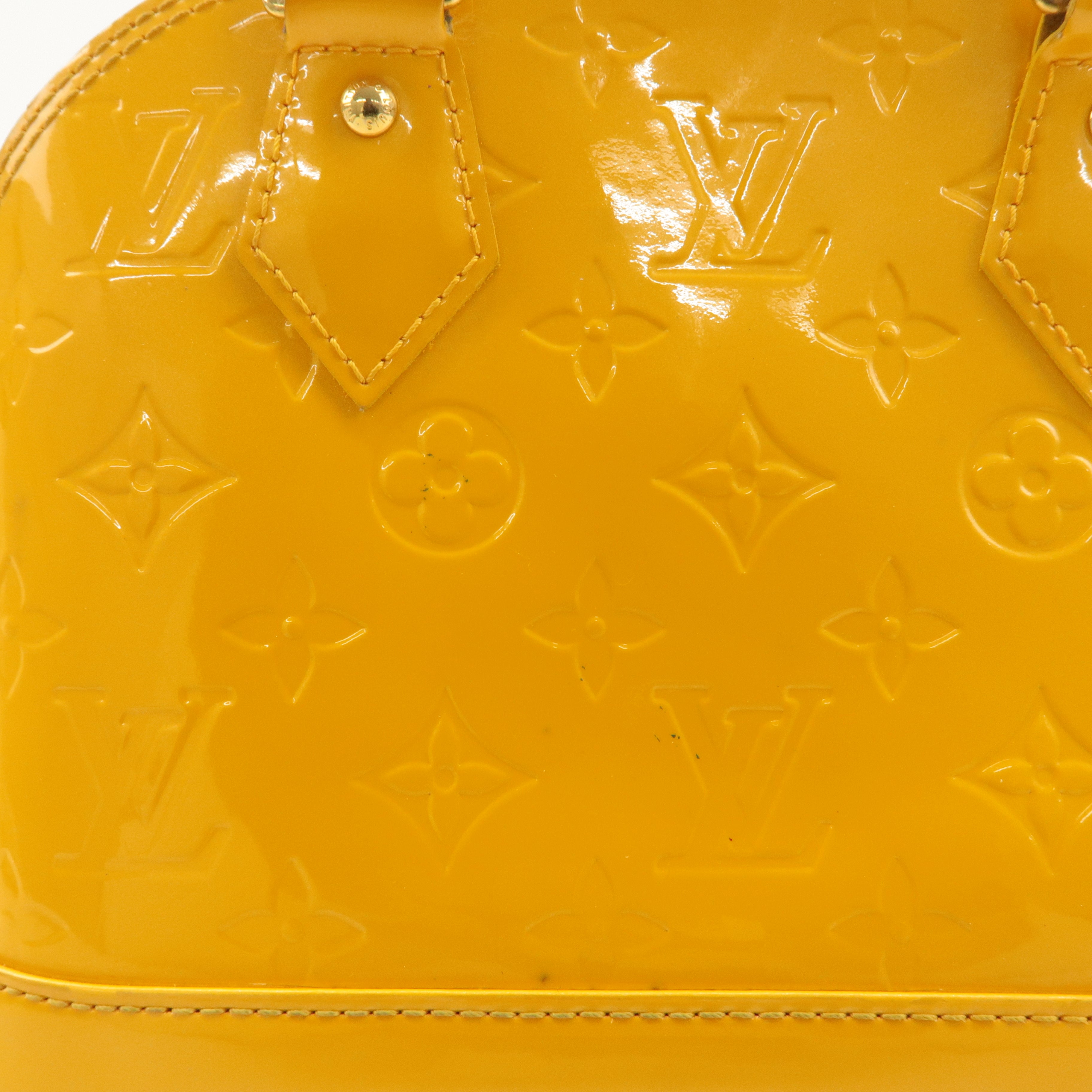 Louis Vuitton Monogram Vernis Alma BB 2Way Bag Yellow M91697