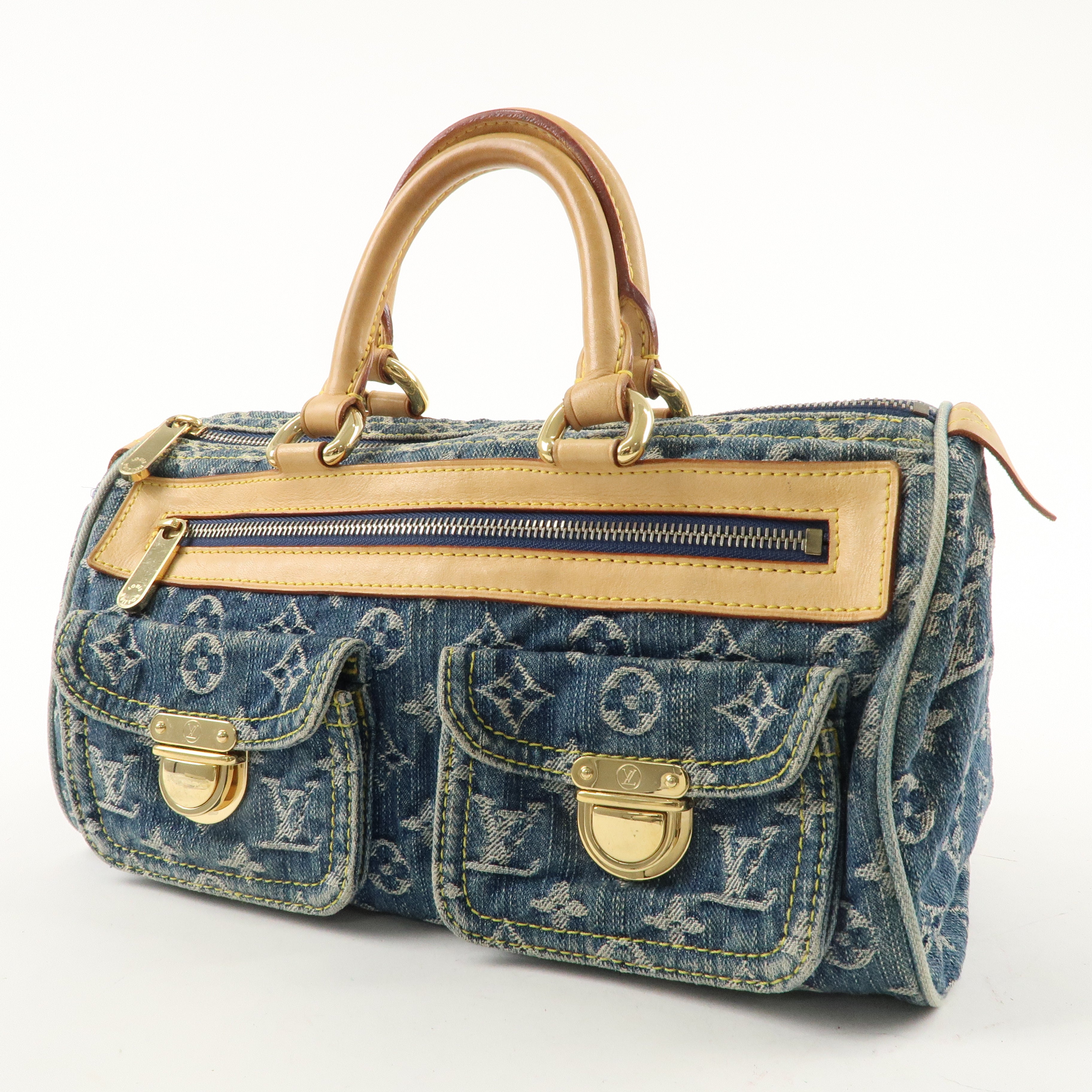 Louis Vuitton Monogram Denim Neo Speedy Boston Bag Blue M95019