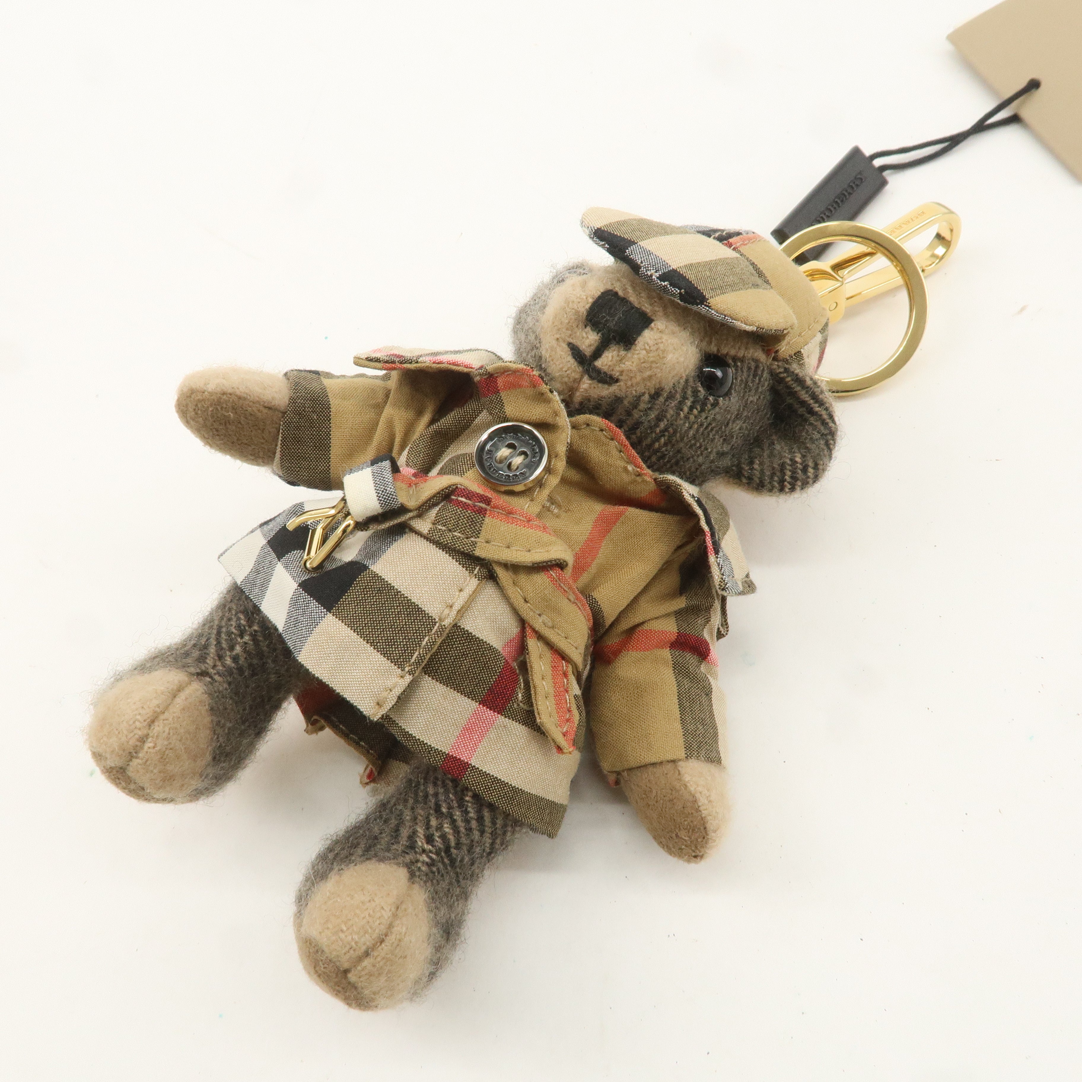 BURBERRY Thomas Bear bag Charm Key Chain Cashmere Beige Brown