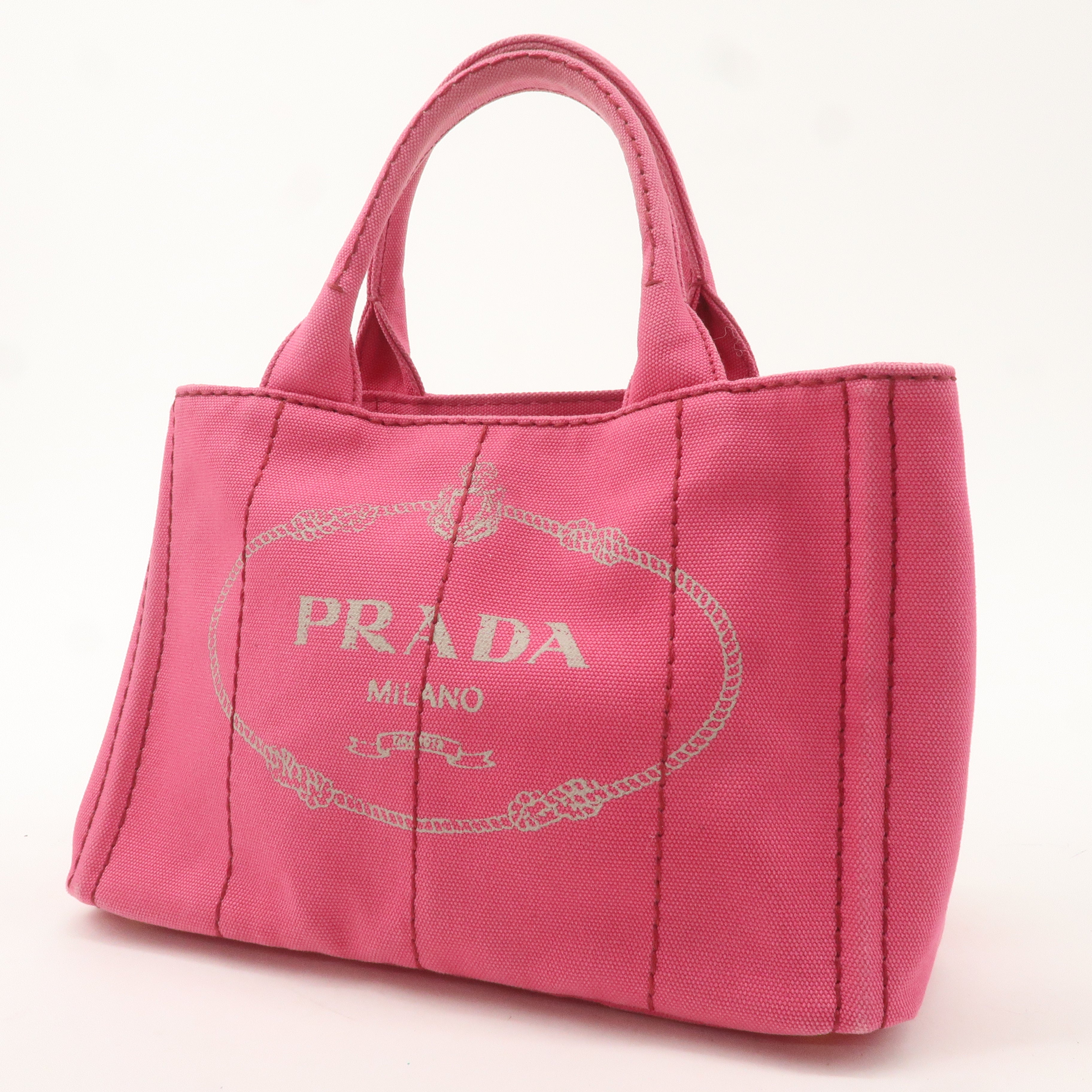 PRADA Canapa Mini Canvas 2Way Bag Hand Bag Pink B2439G