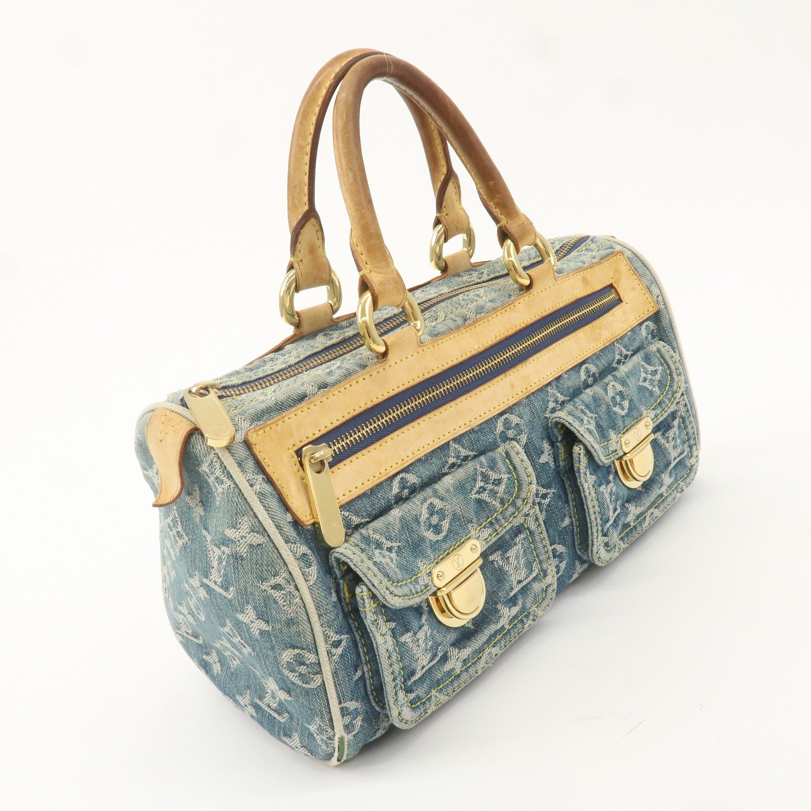 Louis Vuitton Monogram Denim Neo Speedy Boston Bag Blue M95019