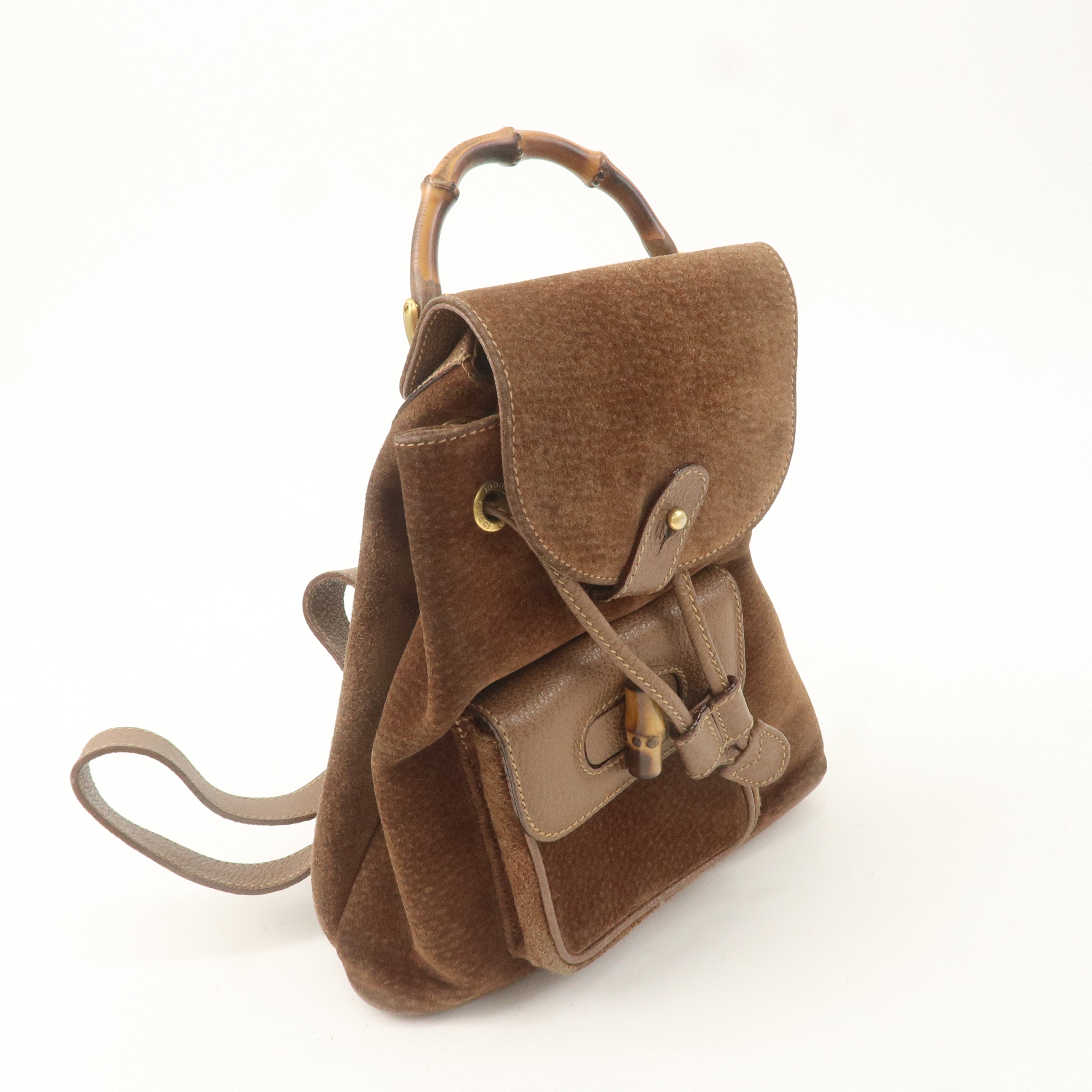 GUCCI Bamboo Suede Leather Mini Back Pack Brown 003郢晢ｽｻ繝ｻ・ｽEﾂ･2058郢晢ｽｻ繝ｻ・ｽEﾂ･0030