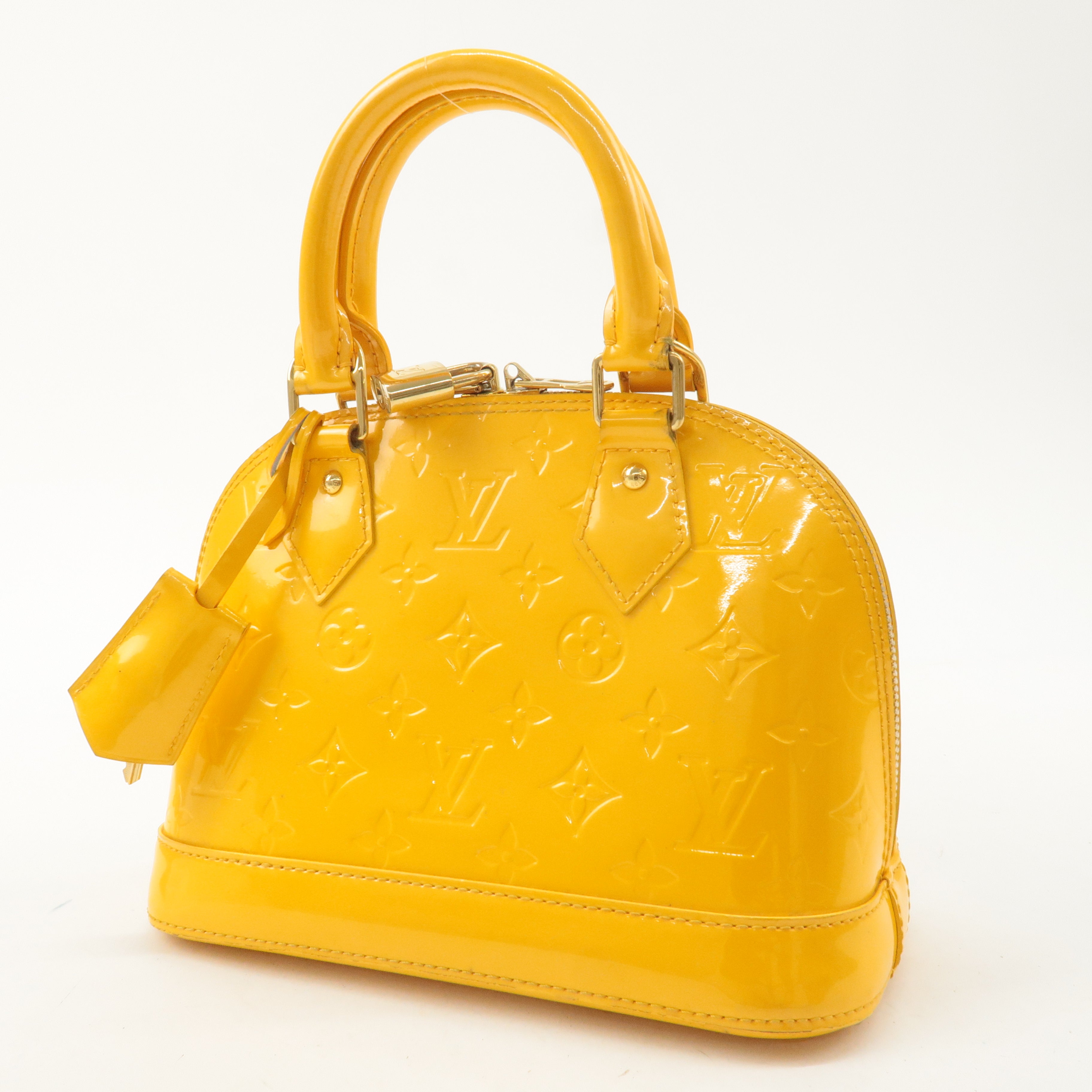 Louis Vuitton Monogram Vernis Alma BB 2Way Bag Yellow M91697