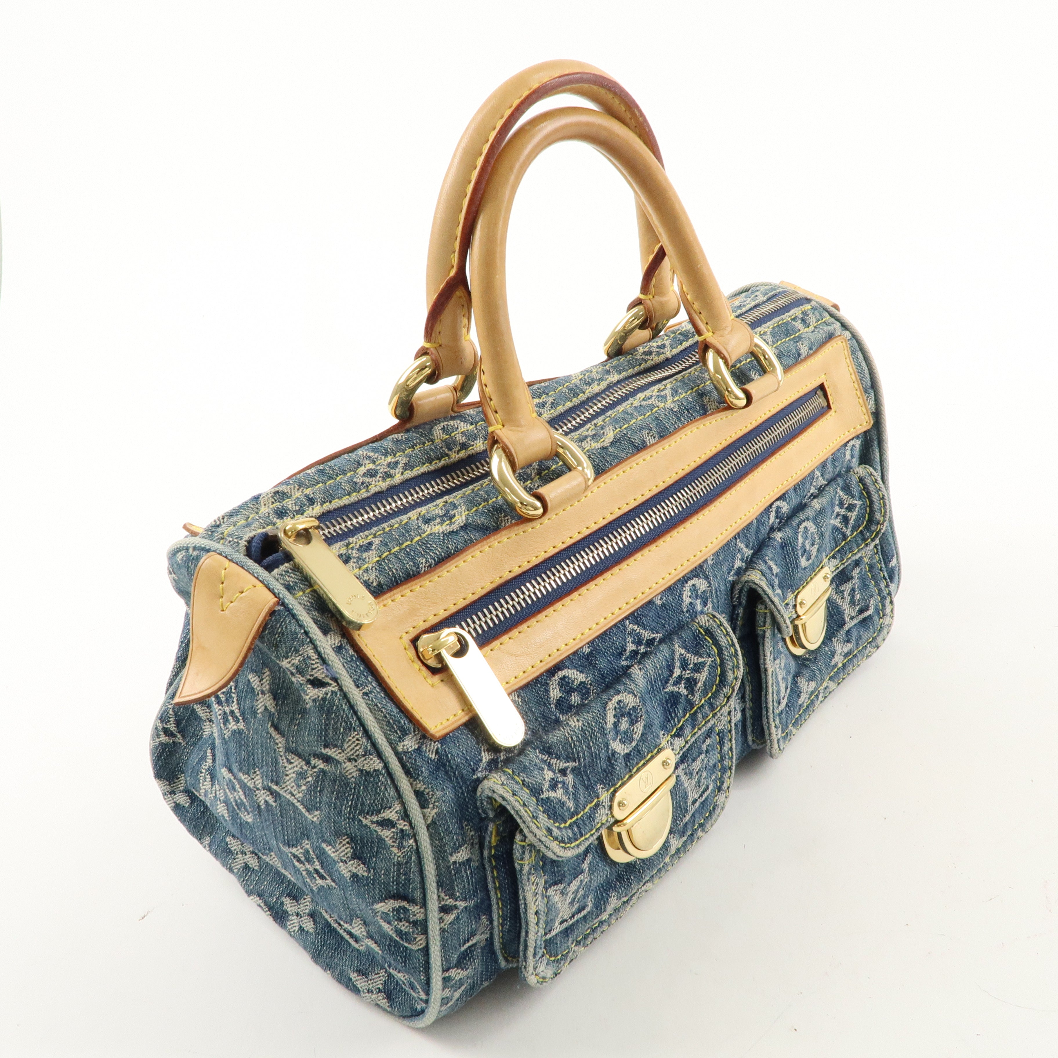 Louis Vuitton Monogram Denim Neo Speedy Boston Bag Blue M95019