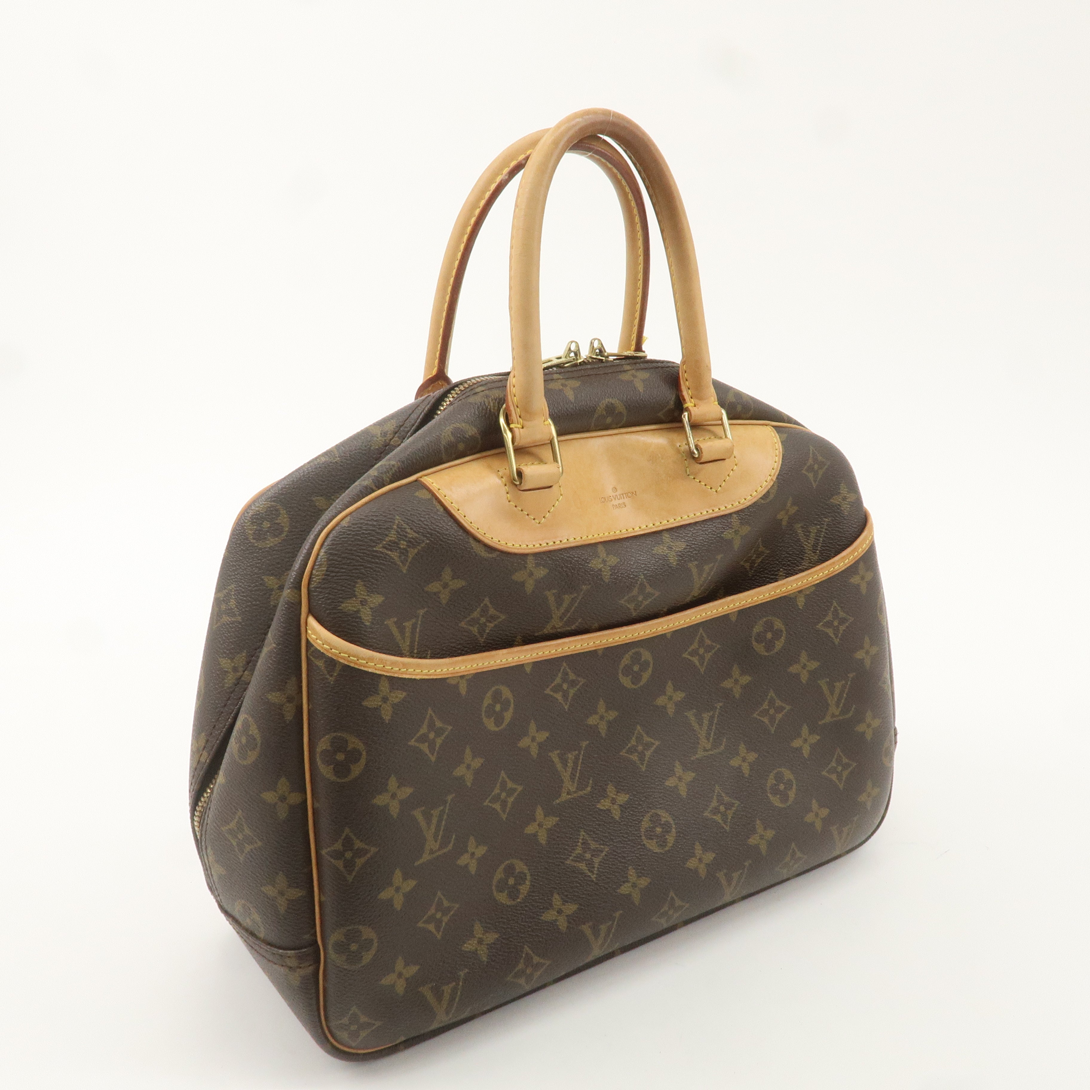 Louis Vuitton Monogram Deauville Hand Bag Brown M47270