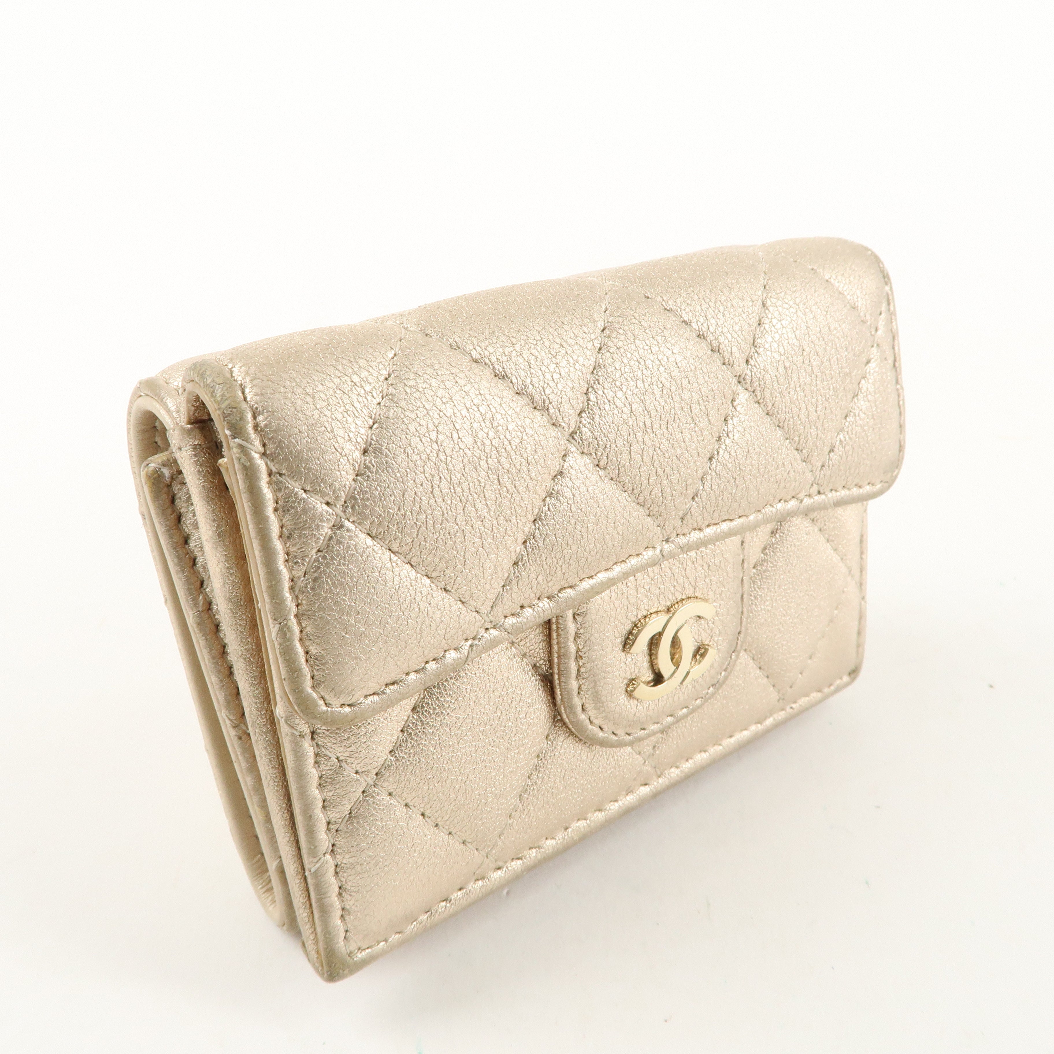 CHANEL Matelasse Lamb Skin Classic Small Flap Wallet AP0230