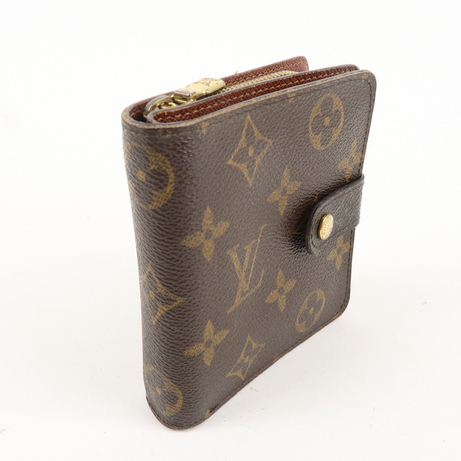 Louis Vuitton Monogram Compact Zip Small Wallet Brown M61667