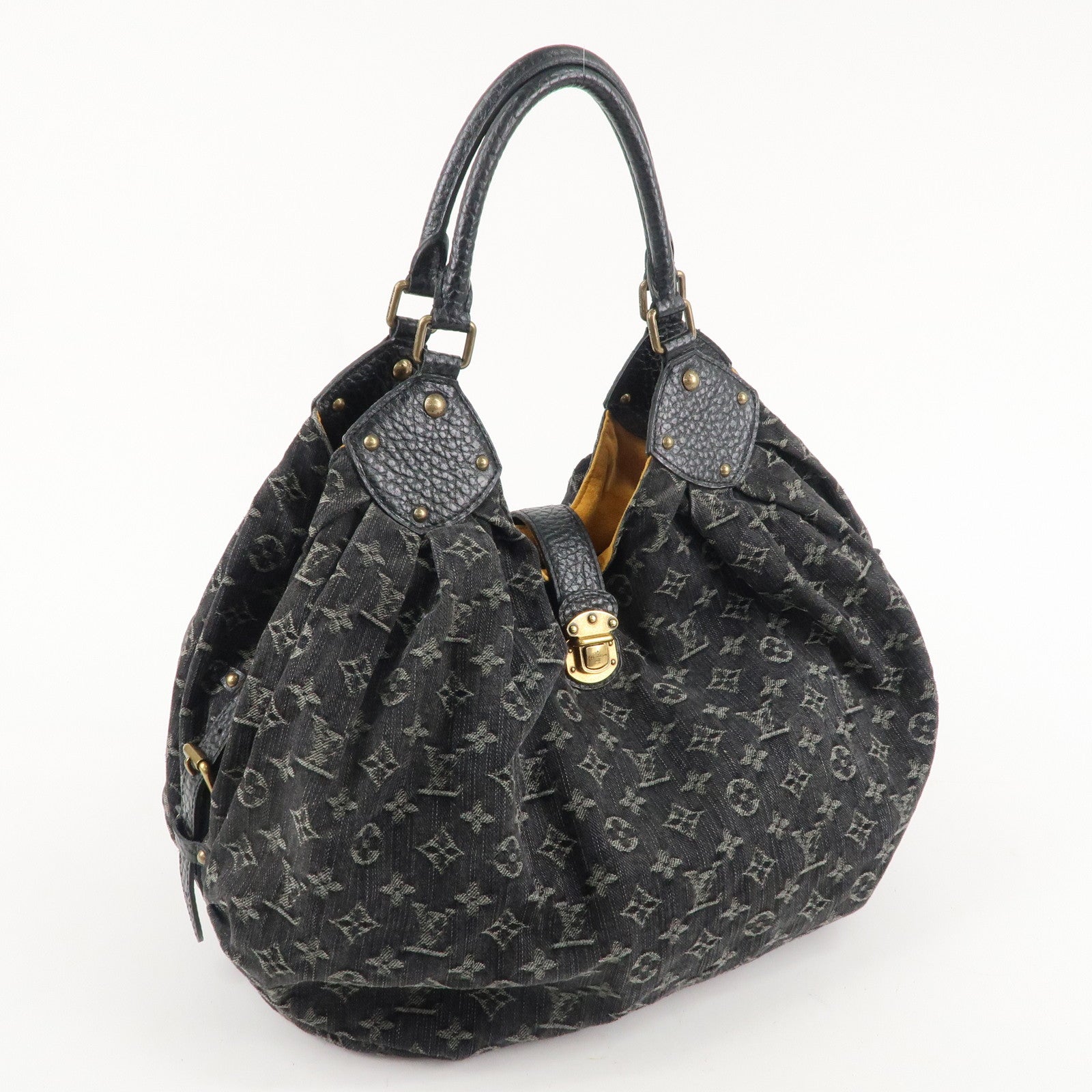 Louis Vuitton Monogram Denim XL Shoulder Bag Black M95510