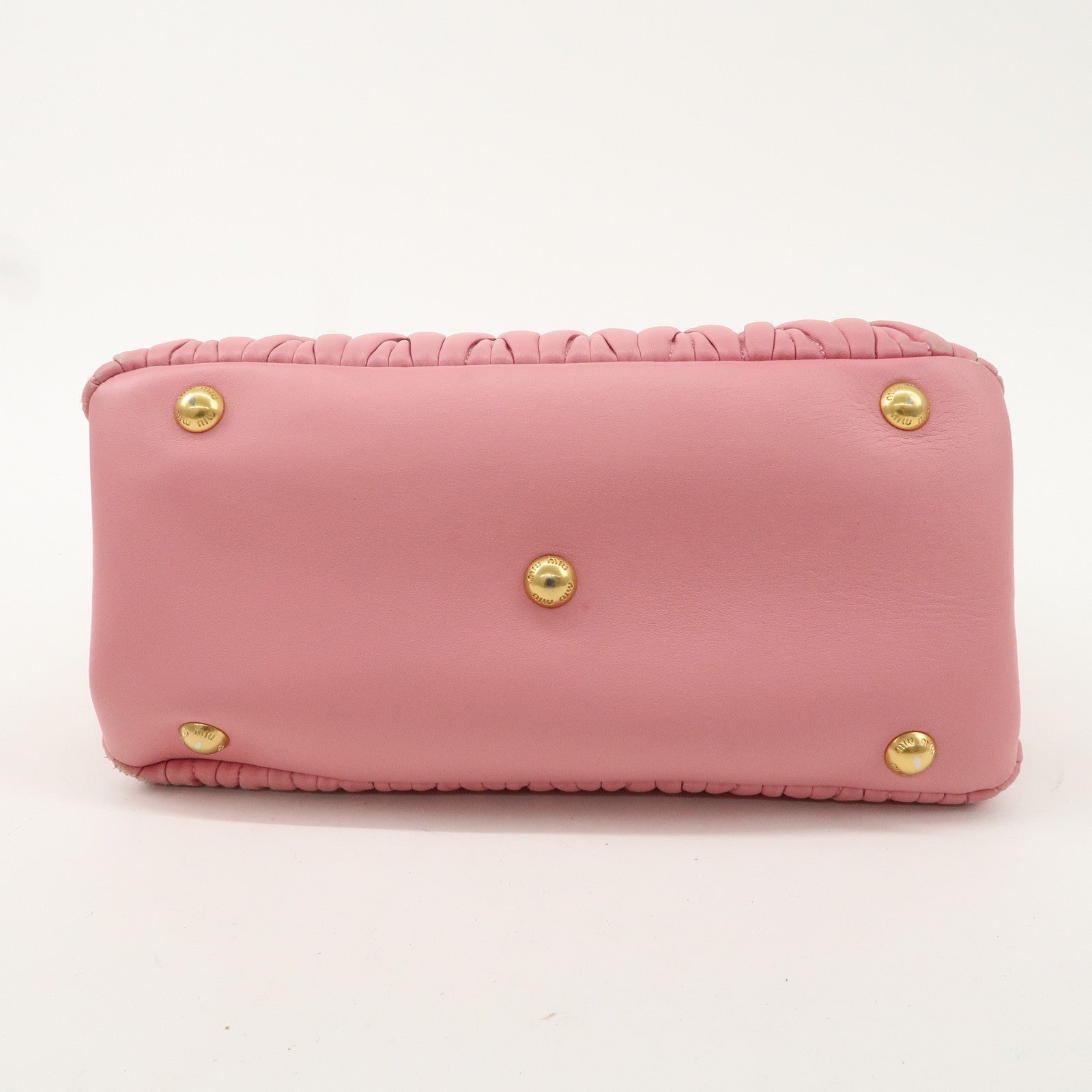 MIU MIU Matelasse Leather 2Way Shoulder Hand Bag Pink RN1069