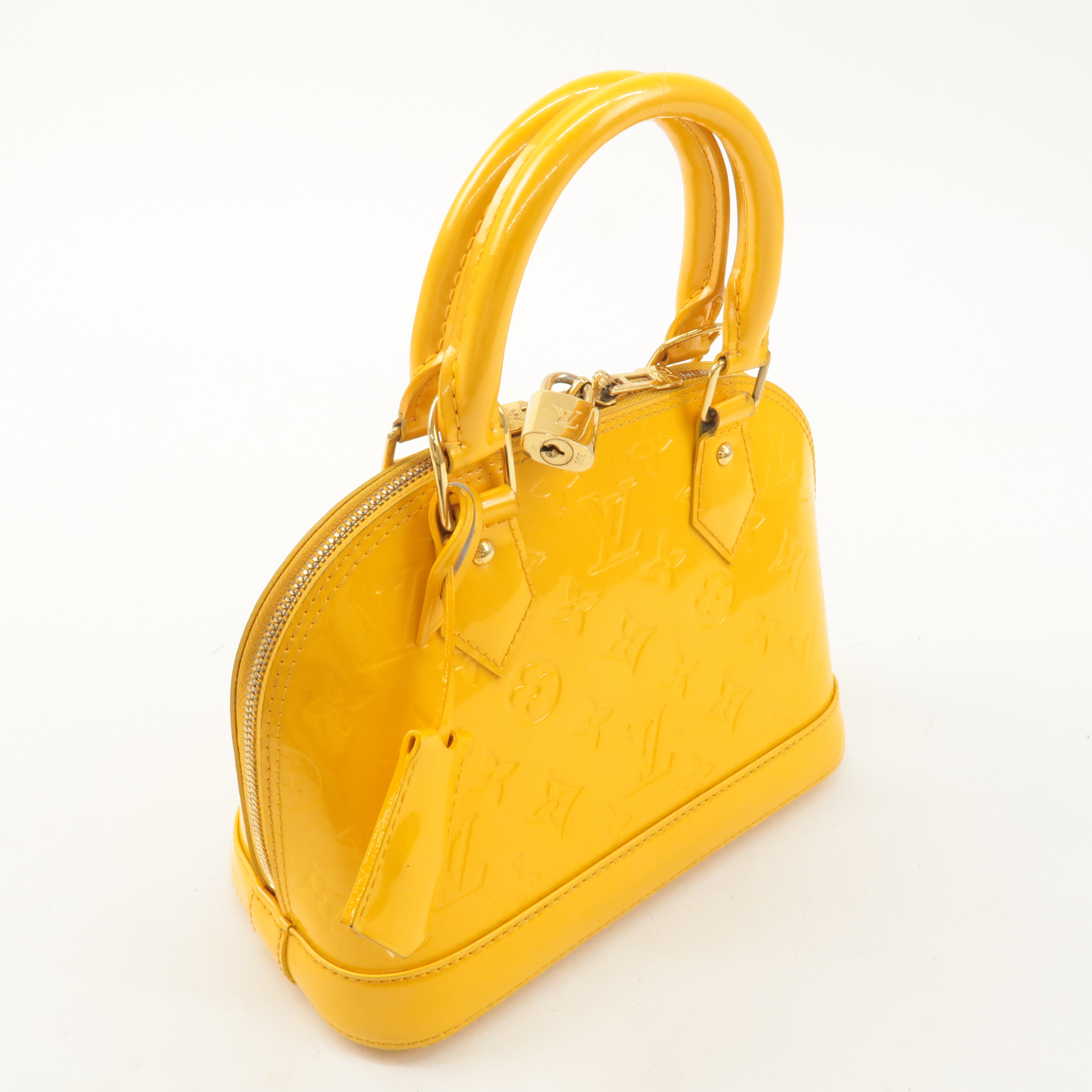 Louis Vuitton Monogram Vernis Alma BB 2Way Bag Yellow M91697