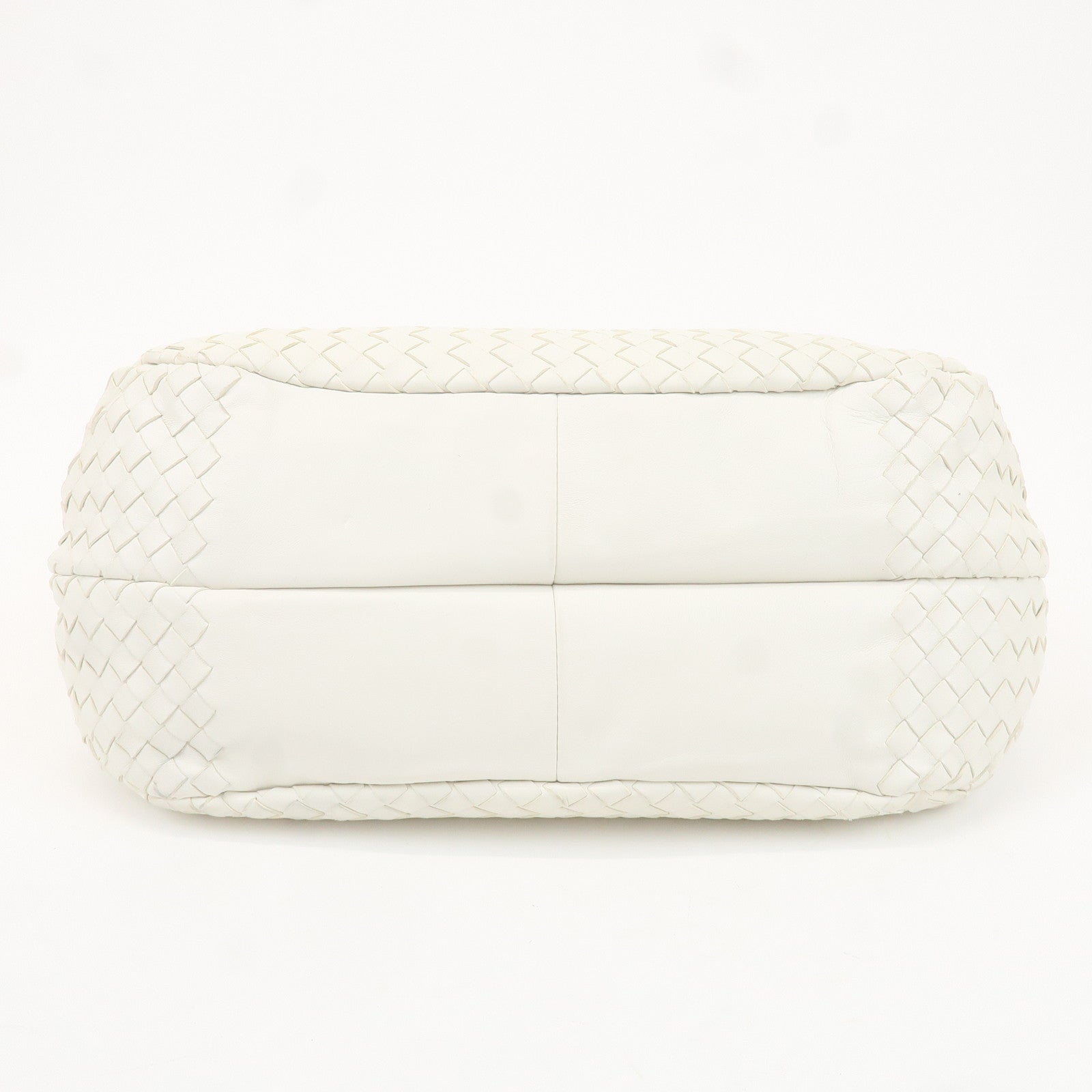 BOTTEGA VENETA Intrecciato Leather Shoulder Bag White 125787