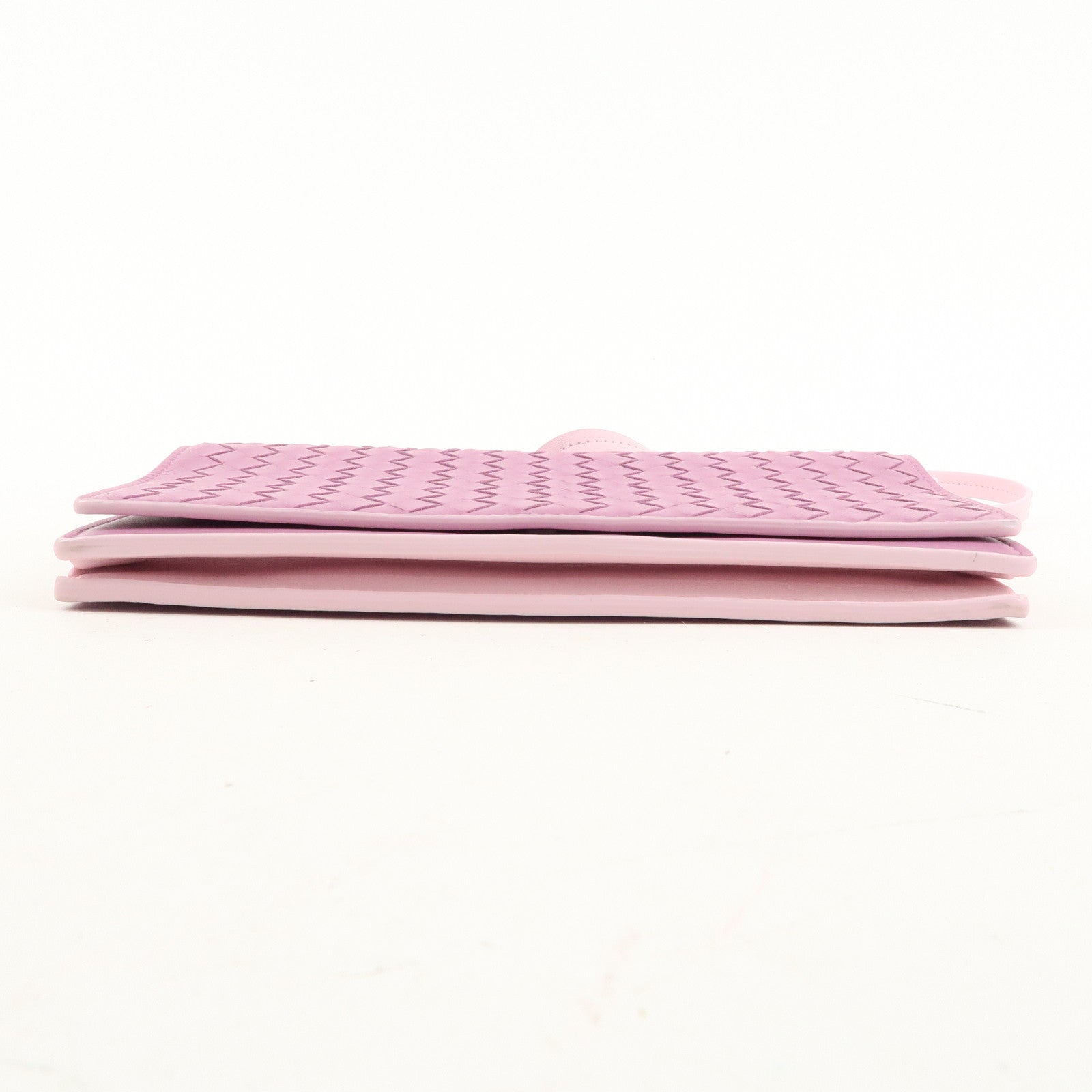 BOTTEGA VENETA Intrecciato Leather Shoulder Wallet Pink