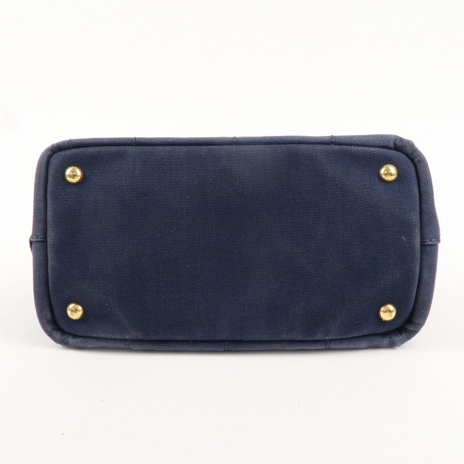 PRADA Logo Canapa Mini Canvas 2Way Bag Hand Bag Navy 1BG439