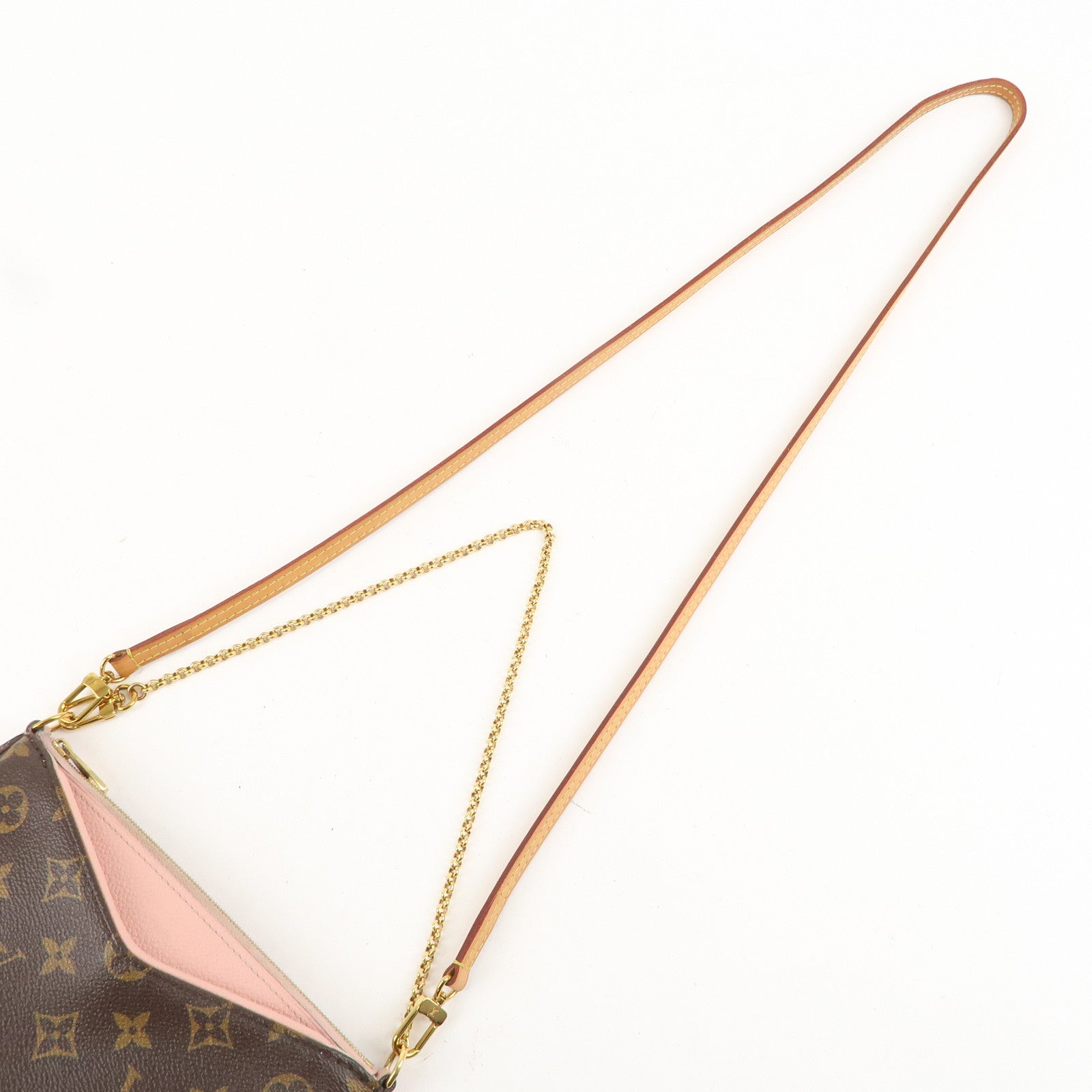 Louis Vuitton Monogram Pallas Clutch 2Way Shoulder Bag Pink M44037