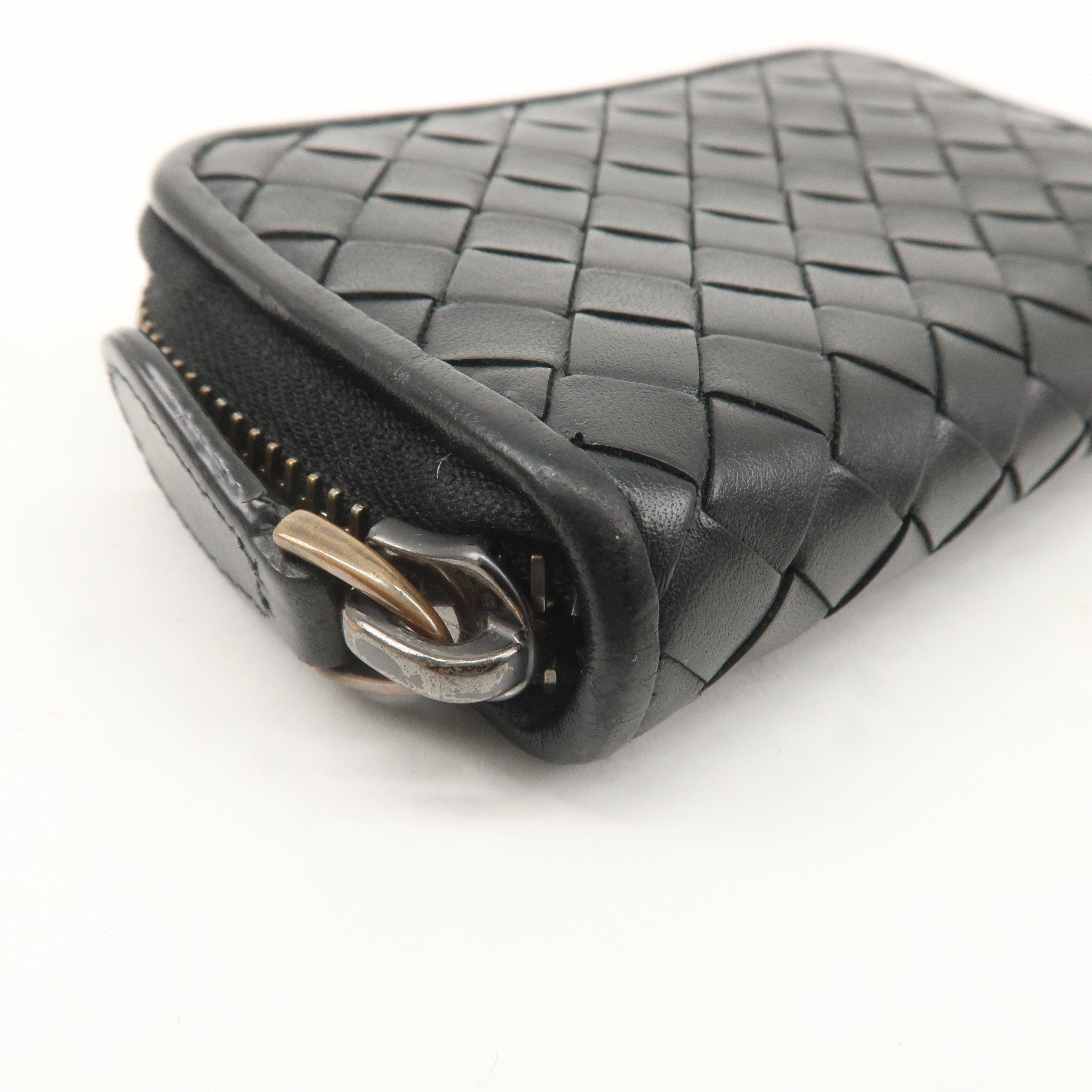 BOTTEGA VENETA Intrecciato Leather Coin Case Coin Purse Black