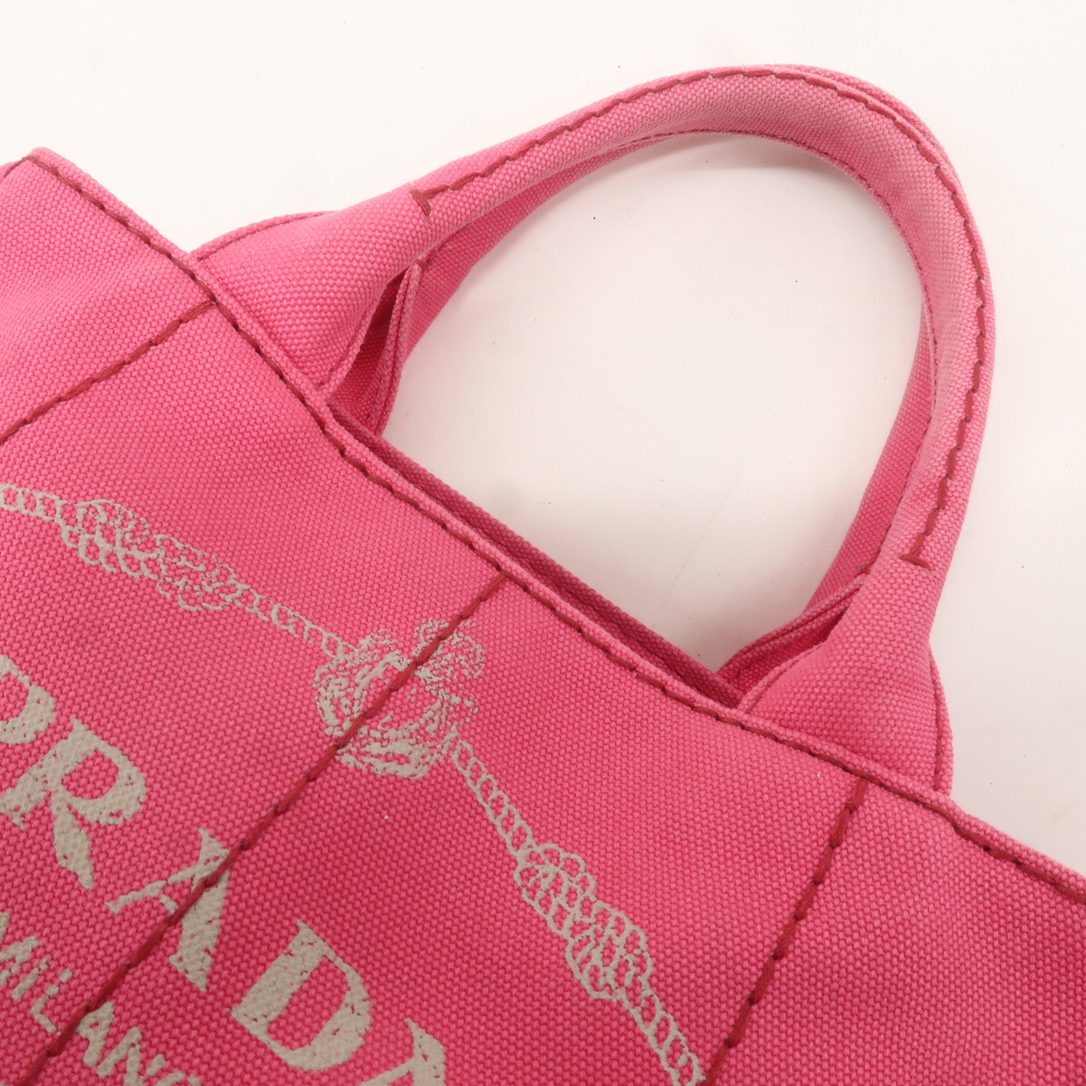 PRADA Canapa Mini Canvas 2Way Bag Hand Bag Pink B2439G