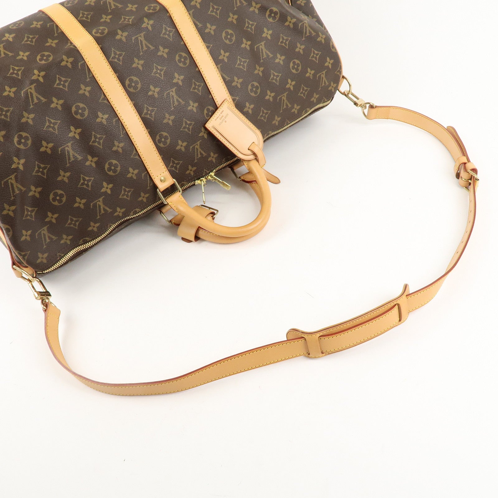 Louis Vuitton Monogram Keep All Bandouliere 55 Boston Bag M41414