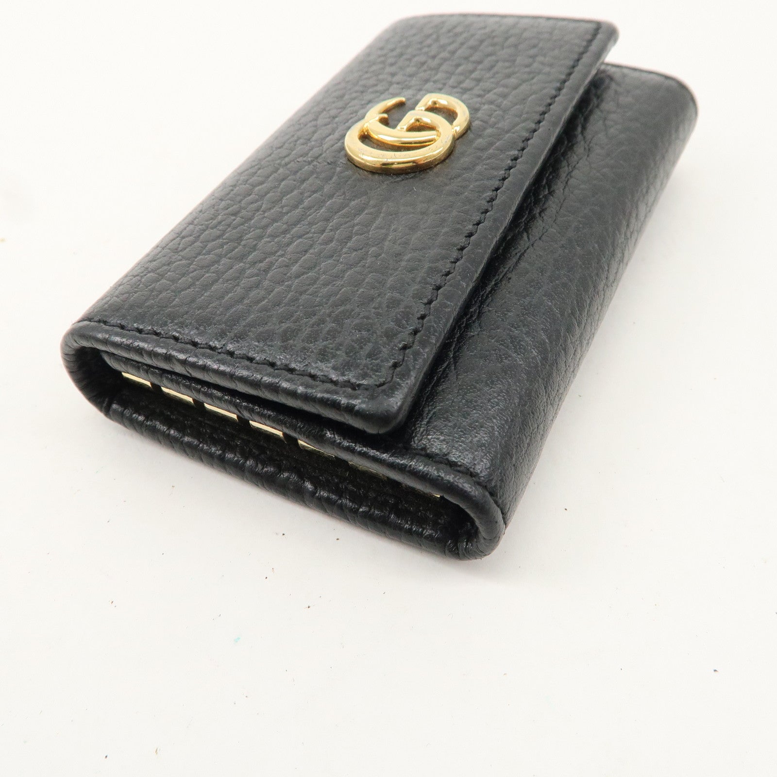 GUCCI Set of 2  GG Marmont Leather 6 Key Cases Black 456118