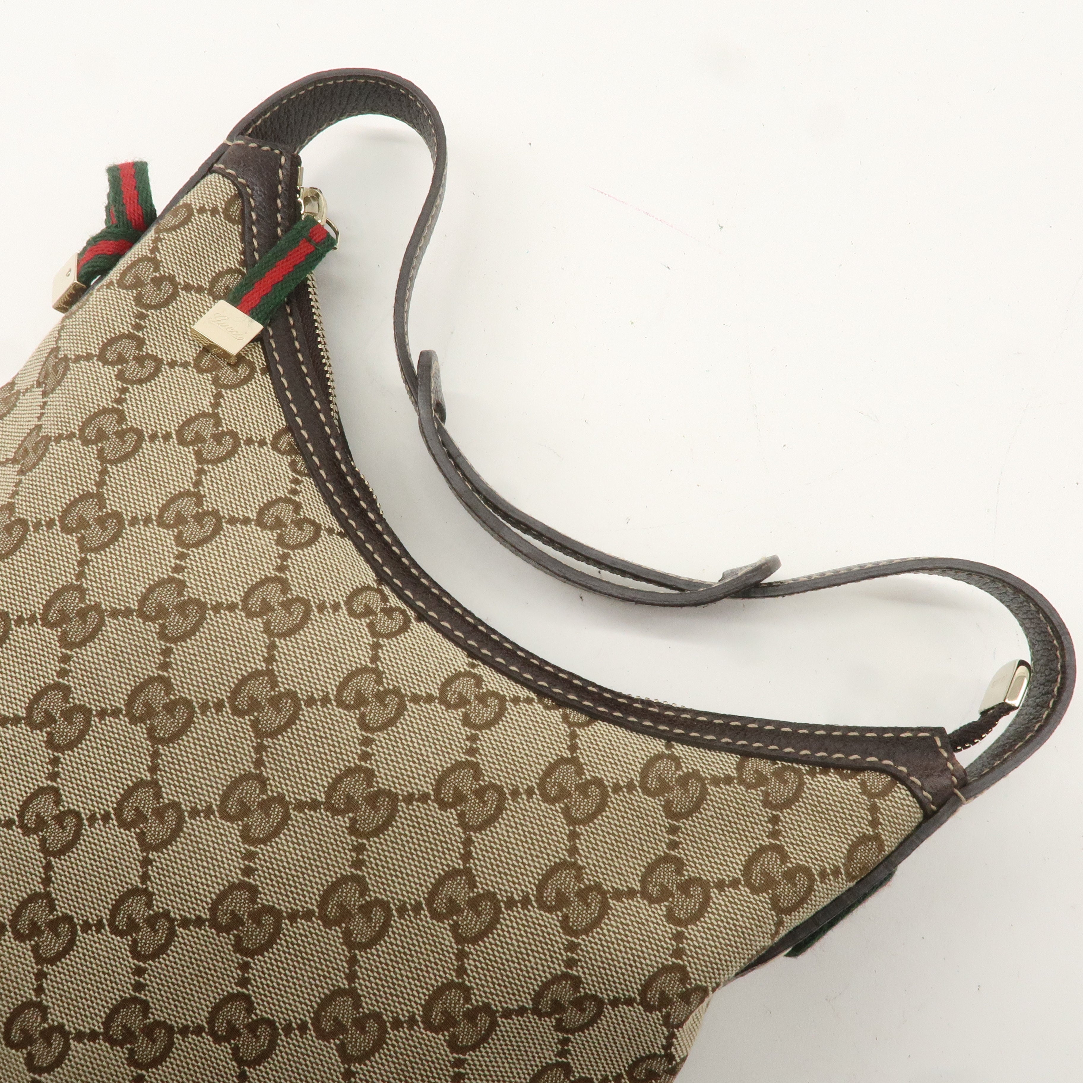 GUCCI Princy GG Canvas Leather Shoulder Bag Beige Brown 162895