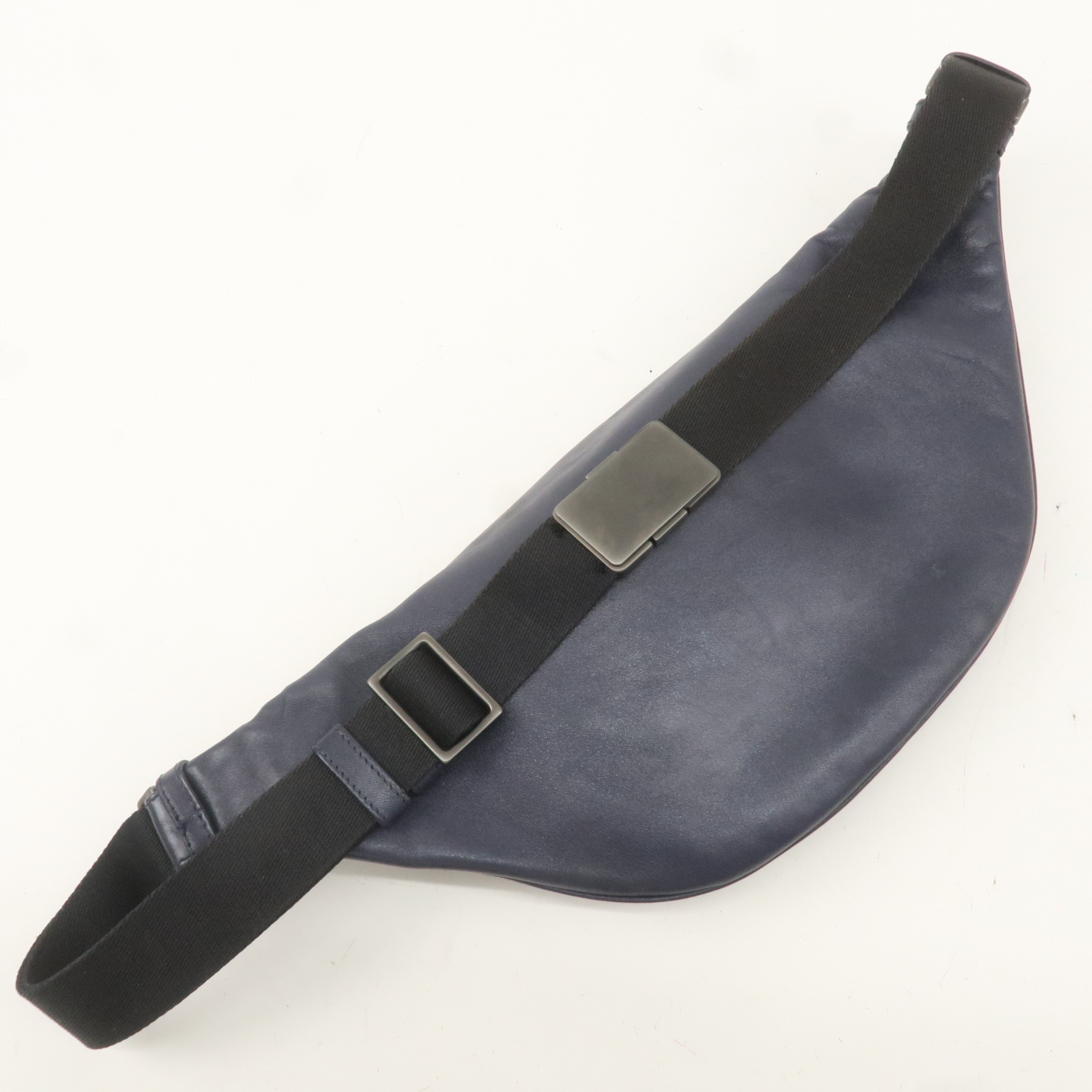 BOTTEGA VENTETA Intrecciato Leather Waist Bag Navy 22310