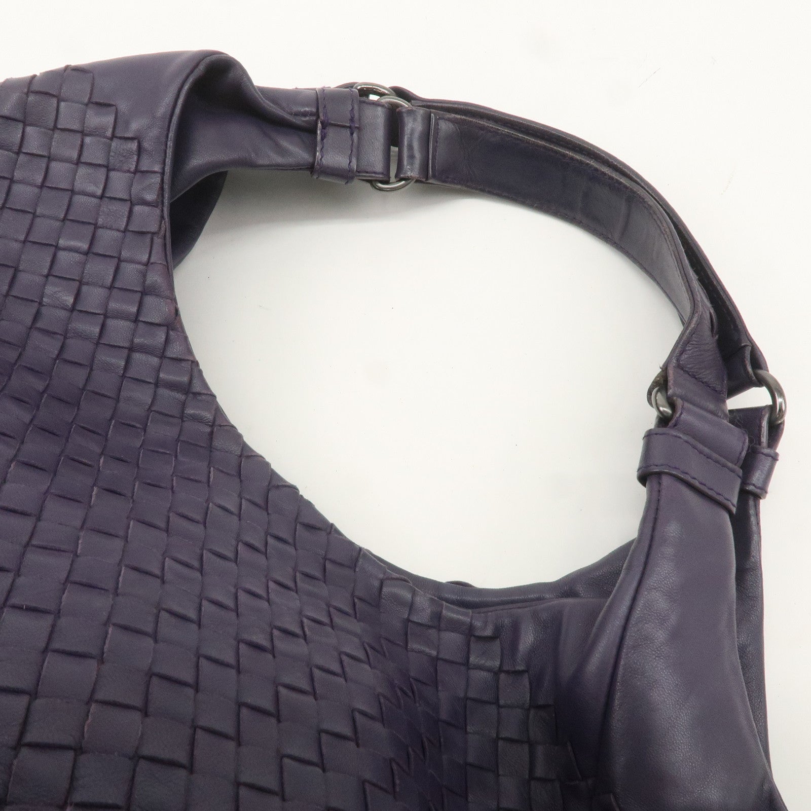 BOTTEGA VENETA Intrecciato Leather Shoulder Bag Purple 125787