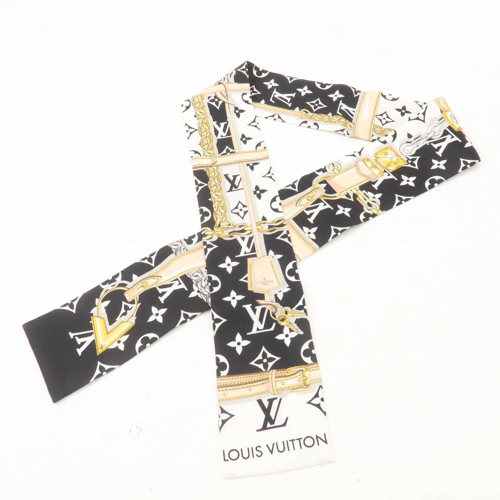 Louis Vuitton Monogram Bandeau 100% Silk Confidential Noir M78656