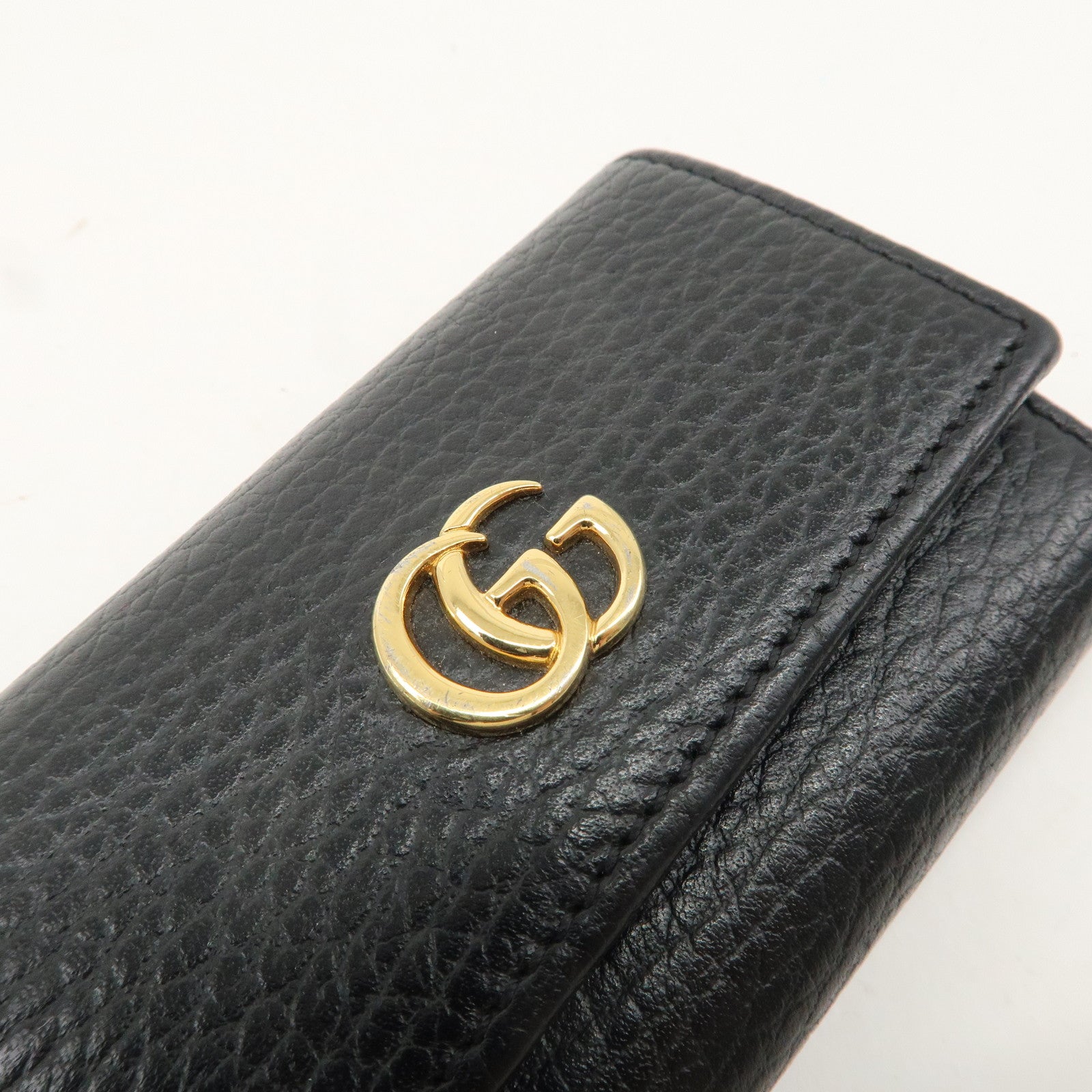 GUCCI Set of 2  GG Marmont Leather 6 Key Cases Black 456118