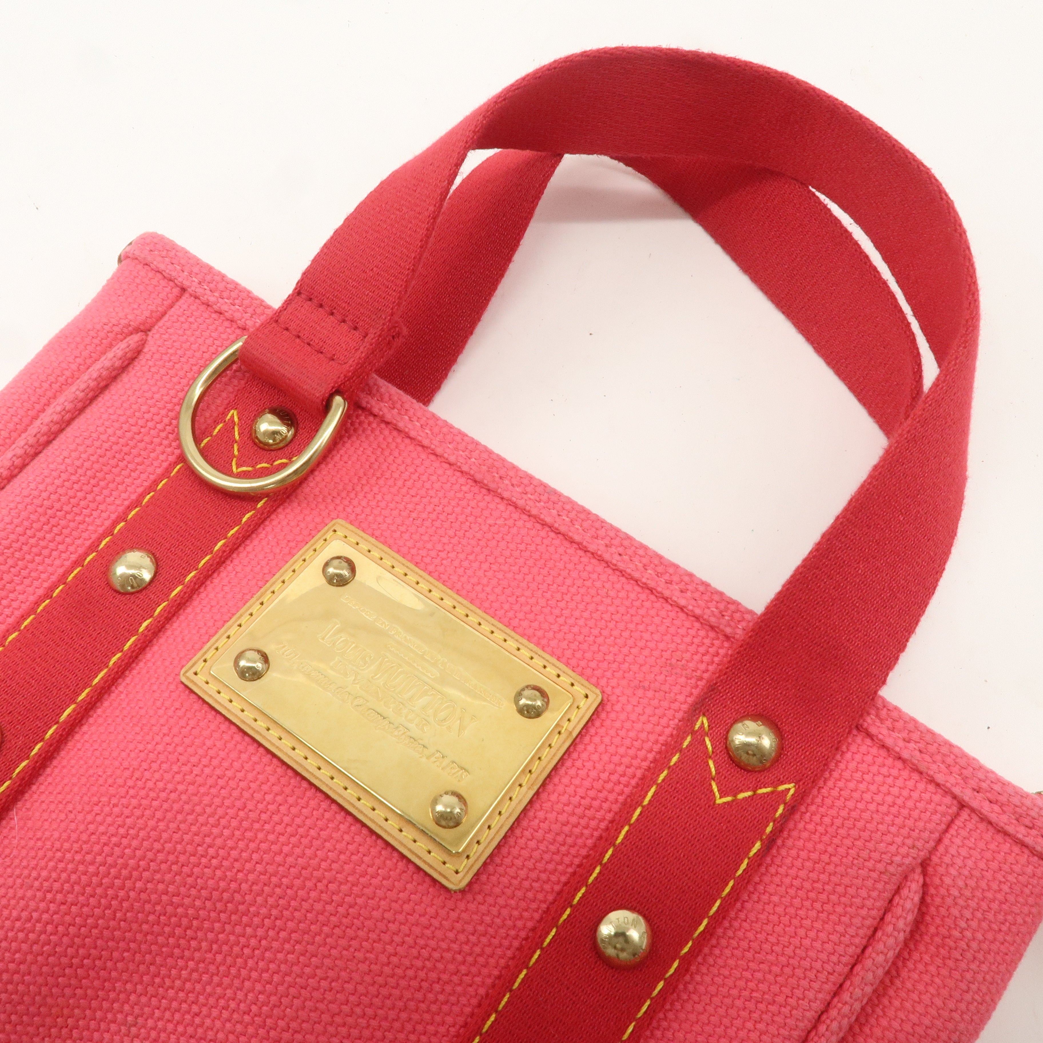 Louis Vuitton Antigua Cabas PM Tote Bag Hand Bag Rose M40088