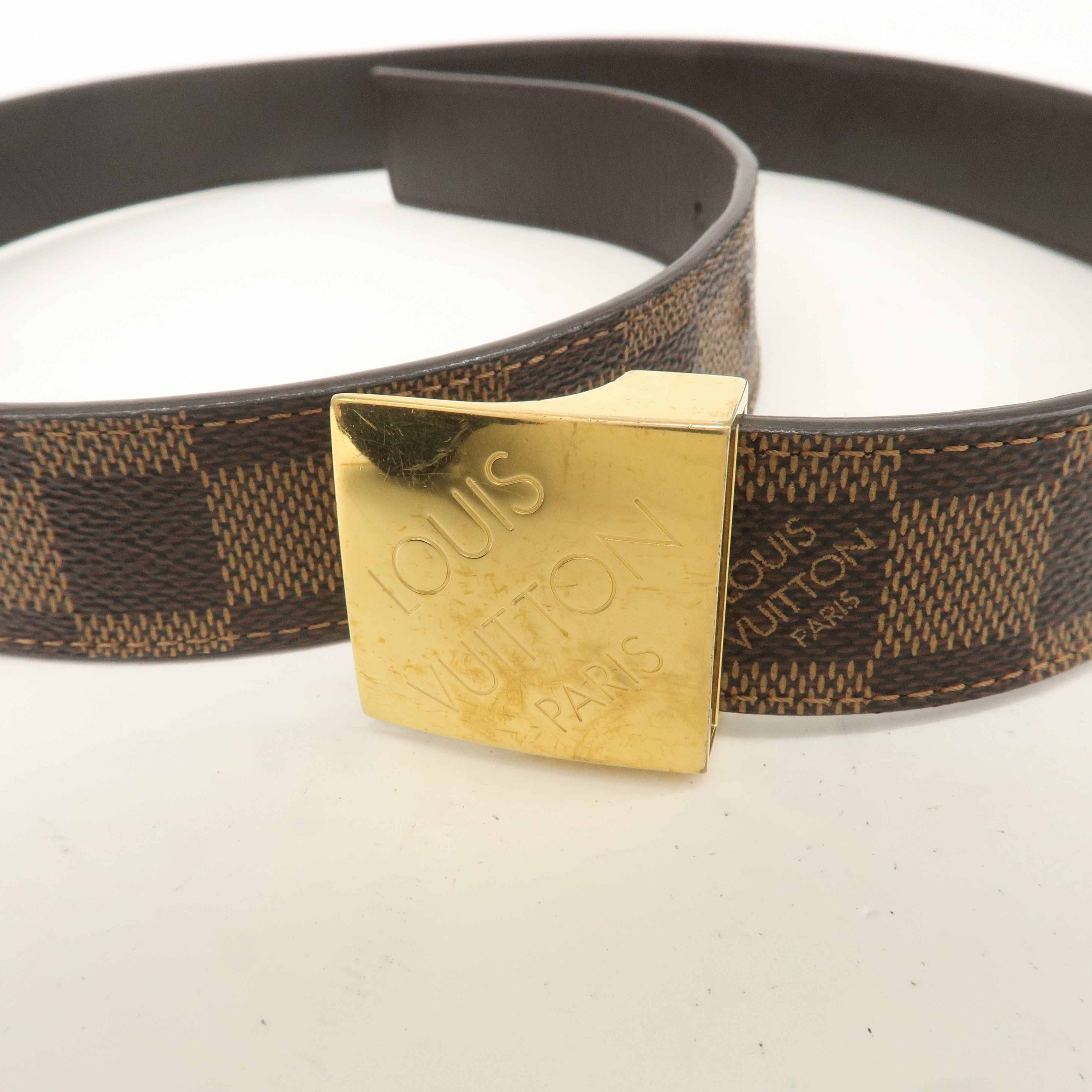 Louis Vuitton Damier Ebene Saint Tulle Carre Belt 75/30 M6944