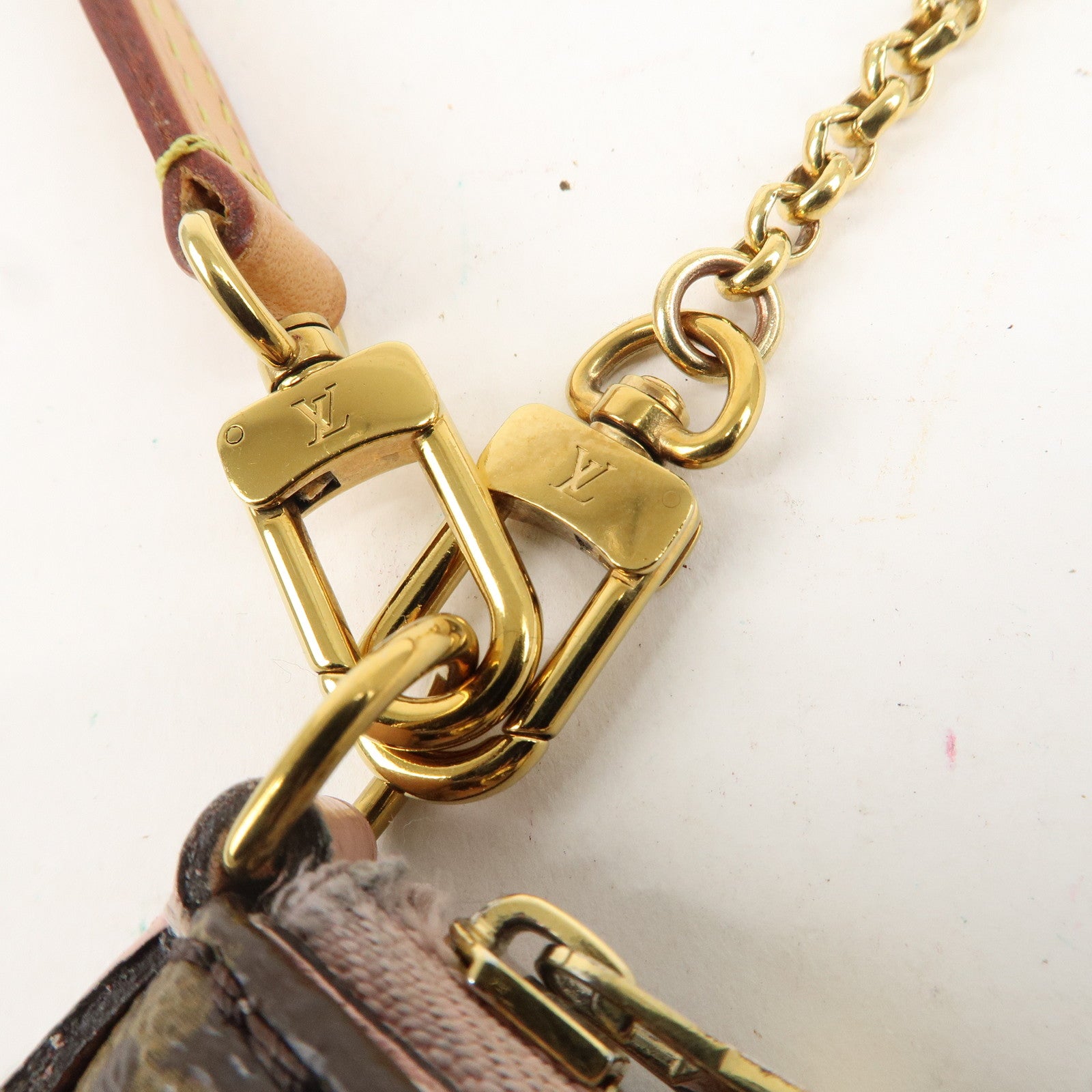 Louis Vuitton Monogram Pallas Clutch 2Way Shoulder Bag Pink M44037